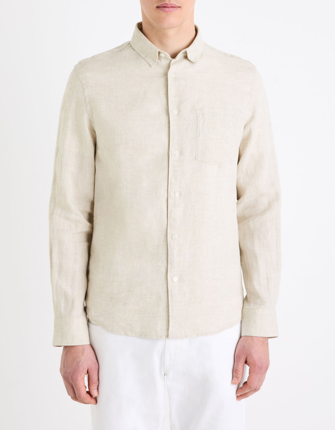 Regular Linen Shirt - Ecru_02