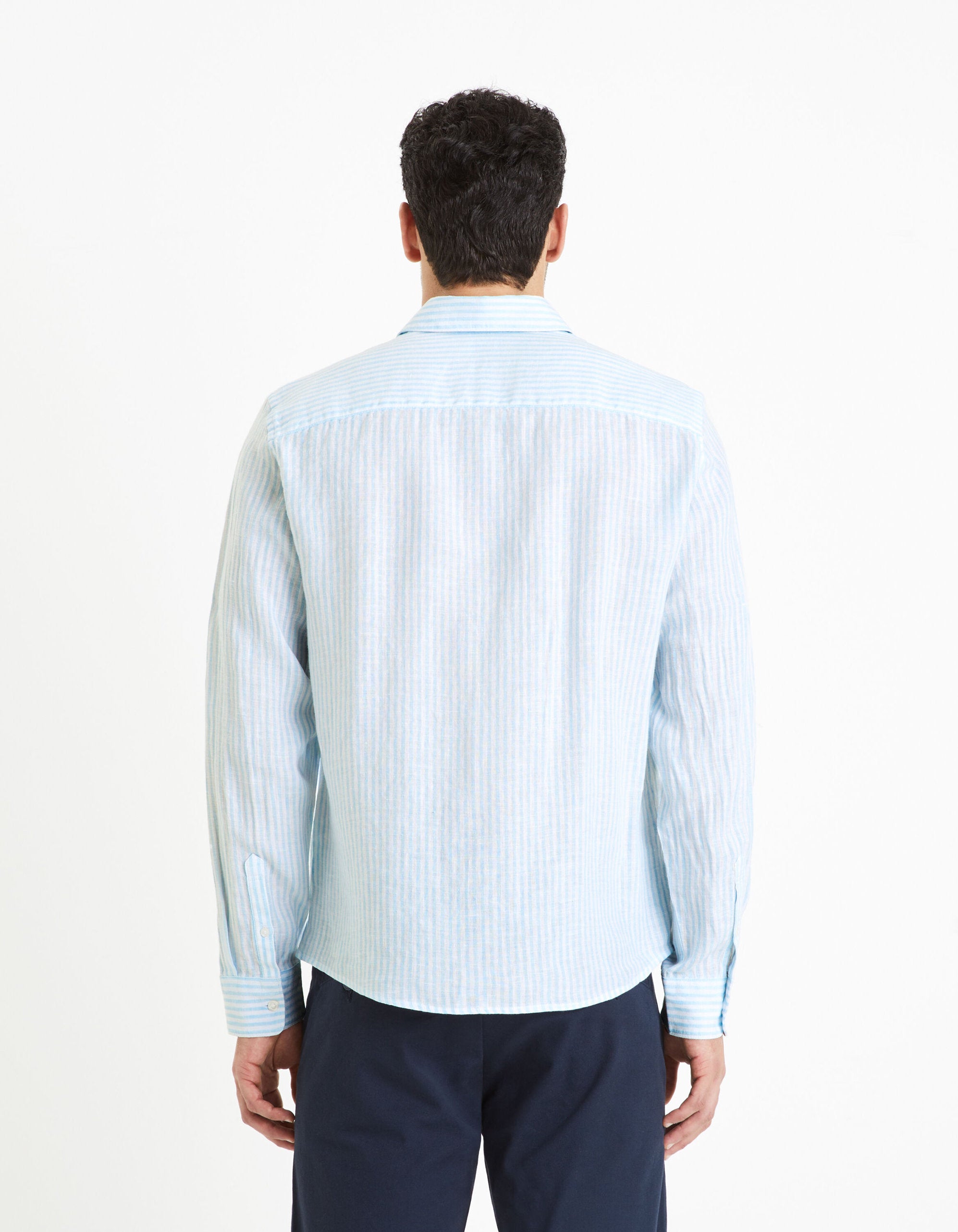 Regular Linen Shirt - Light Blue_04