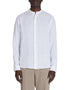 Regular Linen Shirt With Mandarin Collar - White_02