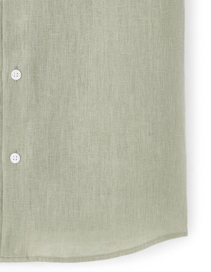 Celio_Sage Green Regular Shirt with Mao Collar 100% Linen_DAMAOPOC_VERT SAUGE_07