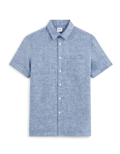 Regular Shirt 100% Linen - Blue_01