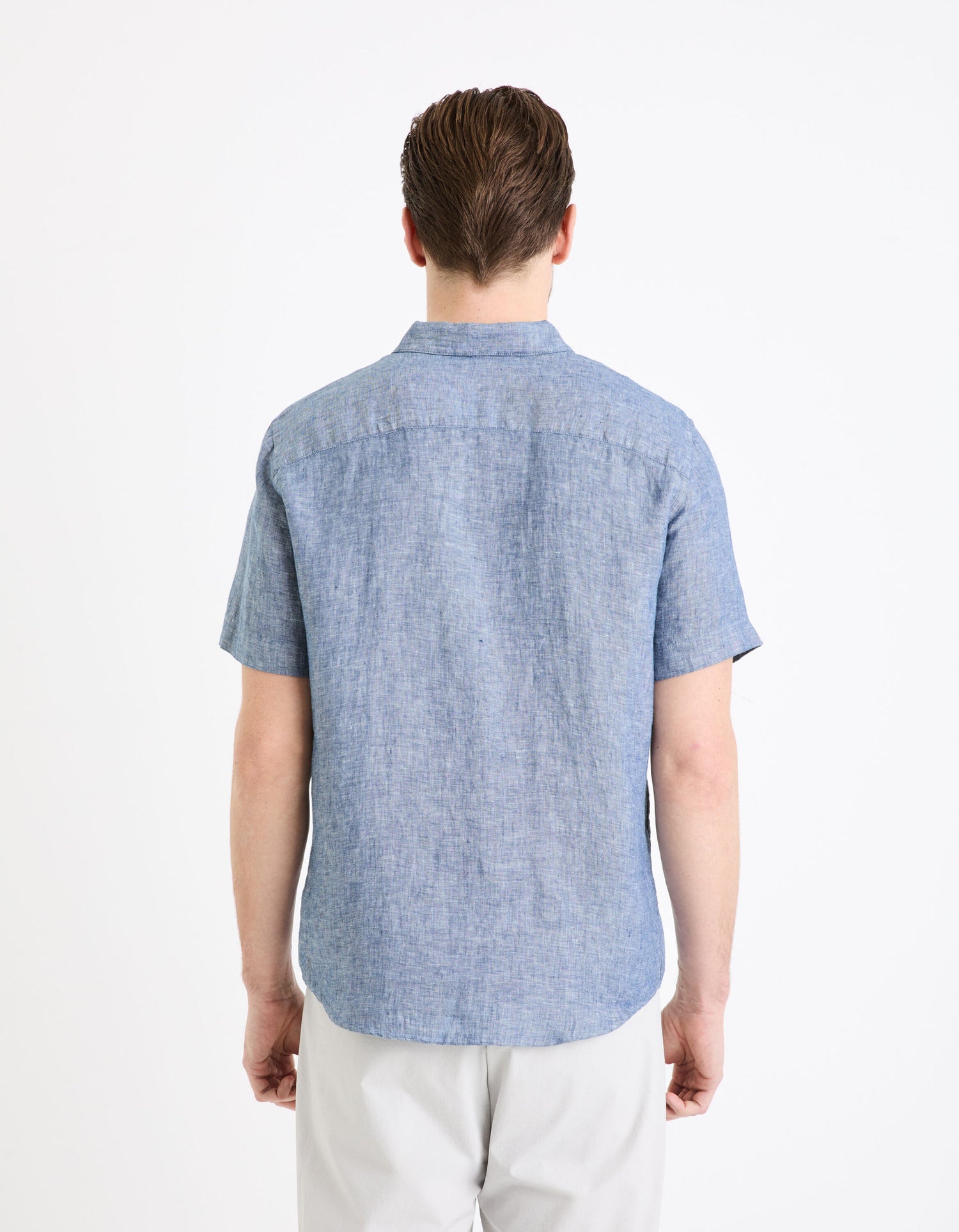 Regular Shirt 100% Linen - Blue_04