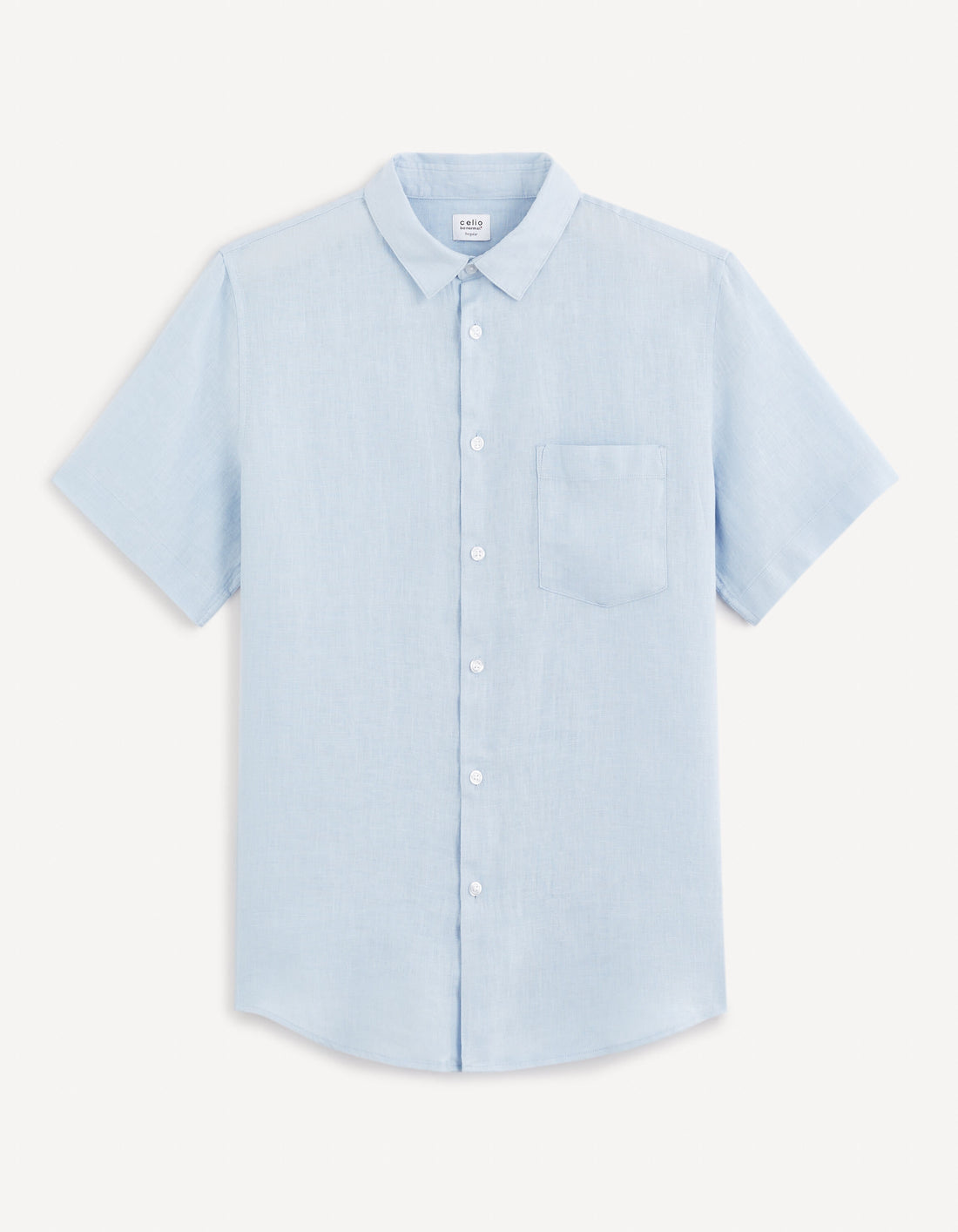 Regular Shirt 100% Linen_DAMARLIN_LIGHT BLUE_01
