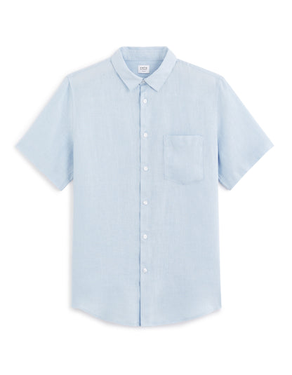 Regular Shirt 100% Linen - Light Blue_01