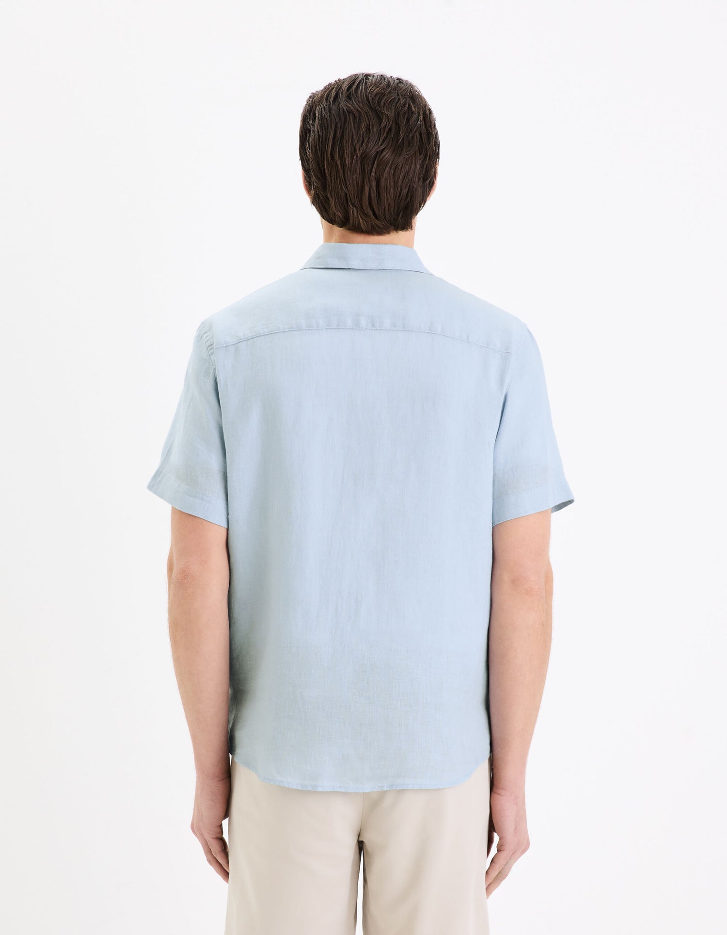 Regular Shirt 100% Linen - Light Blue_04