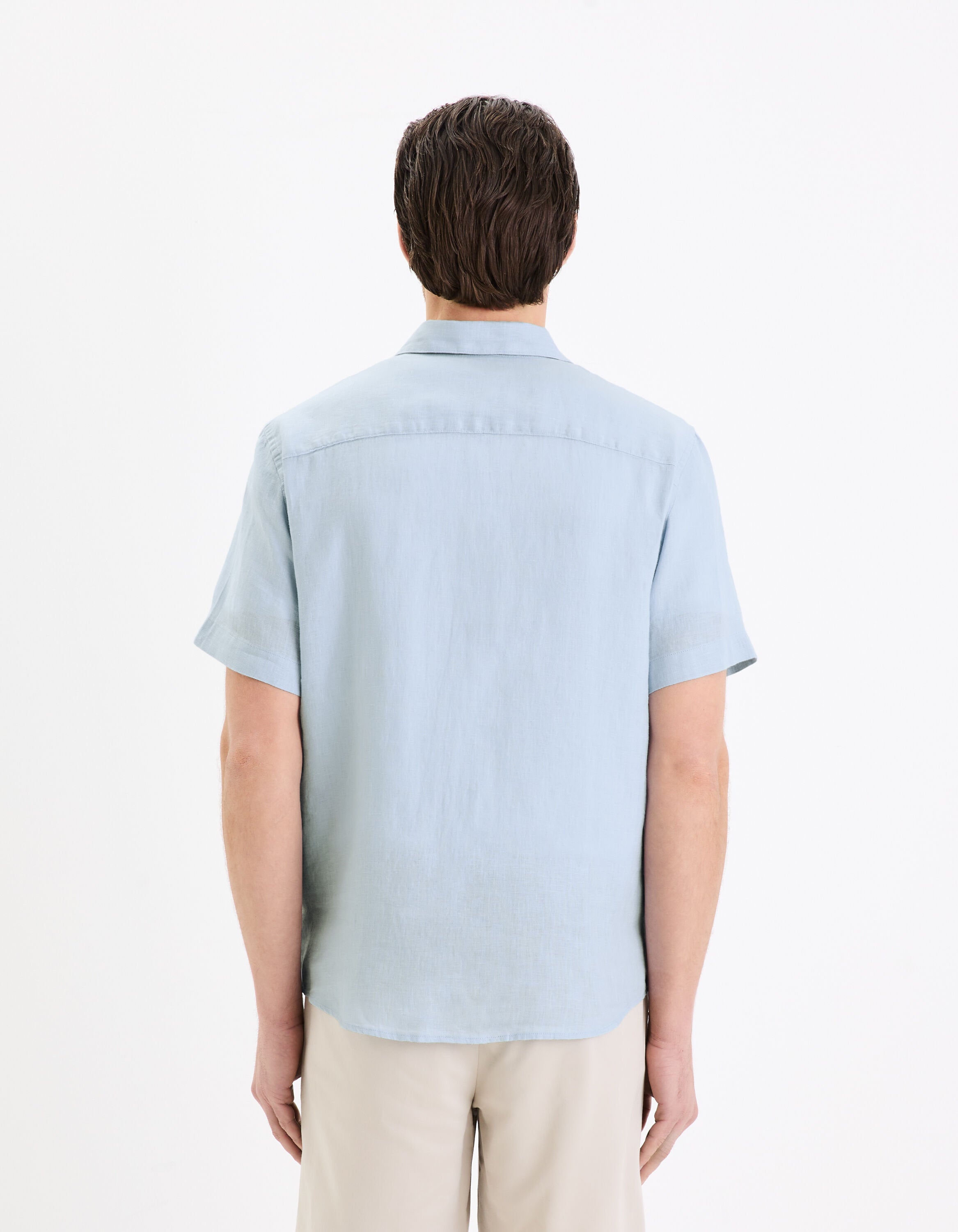 Regular Shirt 100% Linen - Light Blue_04