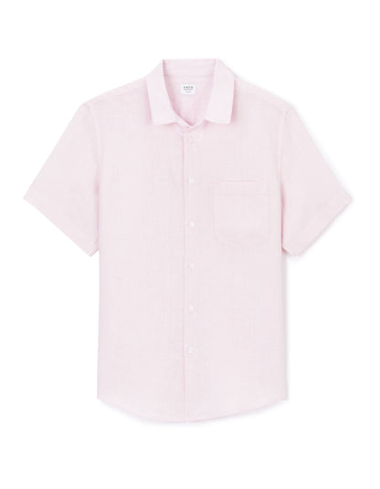 Regular 100% Linen Shirt - Pink_01