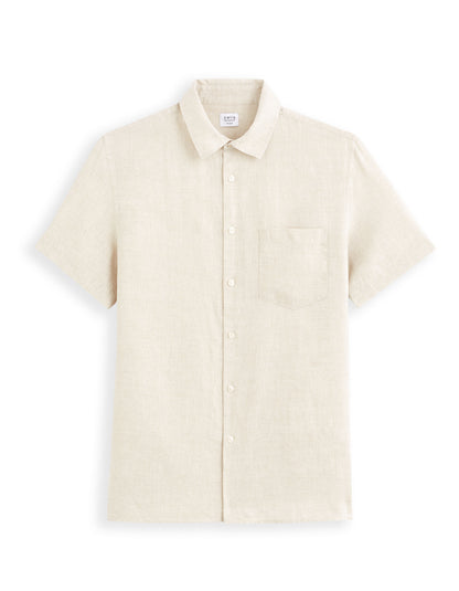 Regular 100% Linen Shirt - Ecru_01