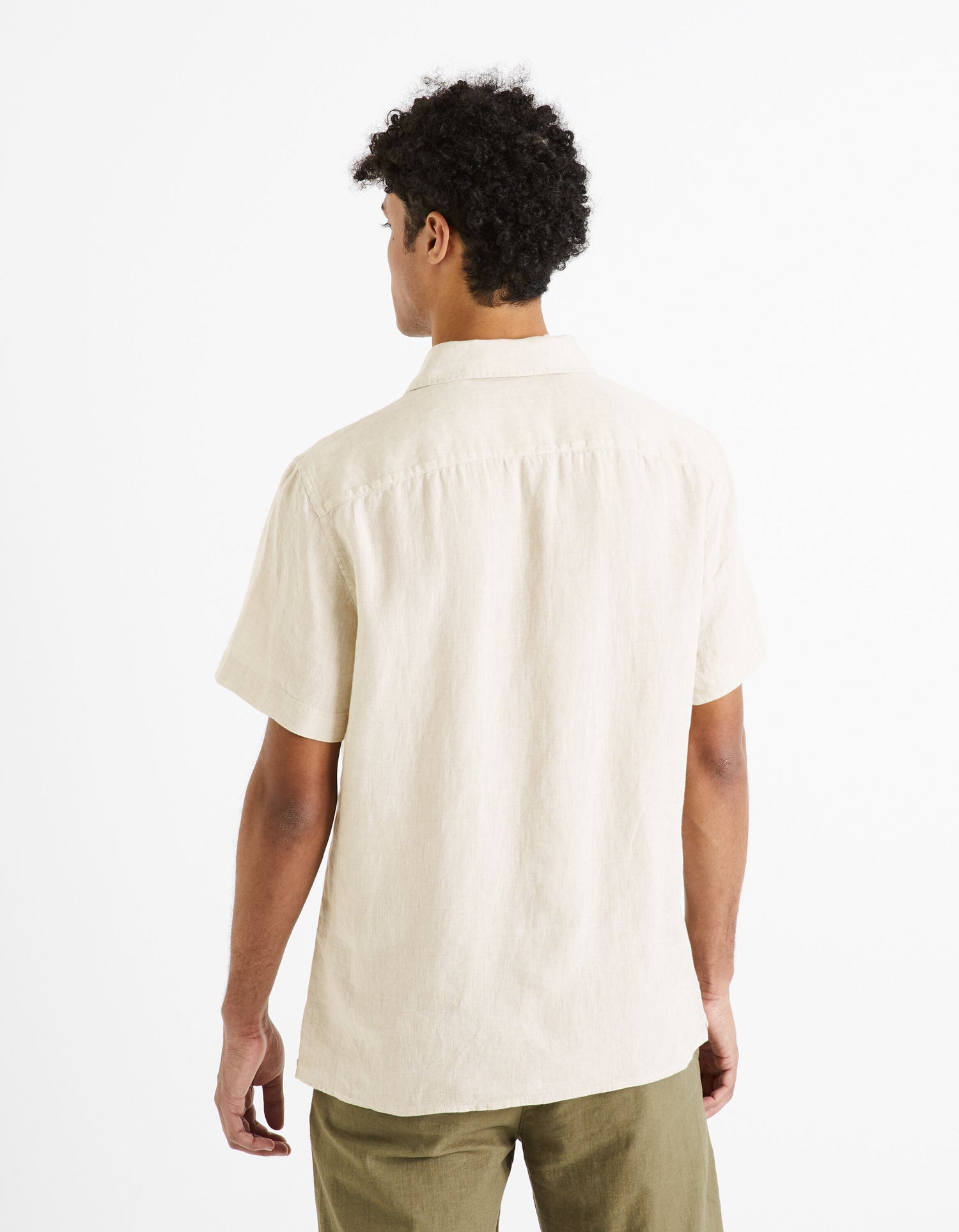 Regular 100% Linen Shirt - Ecru_04