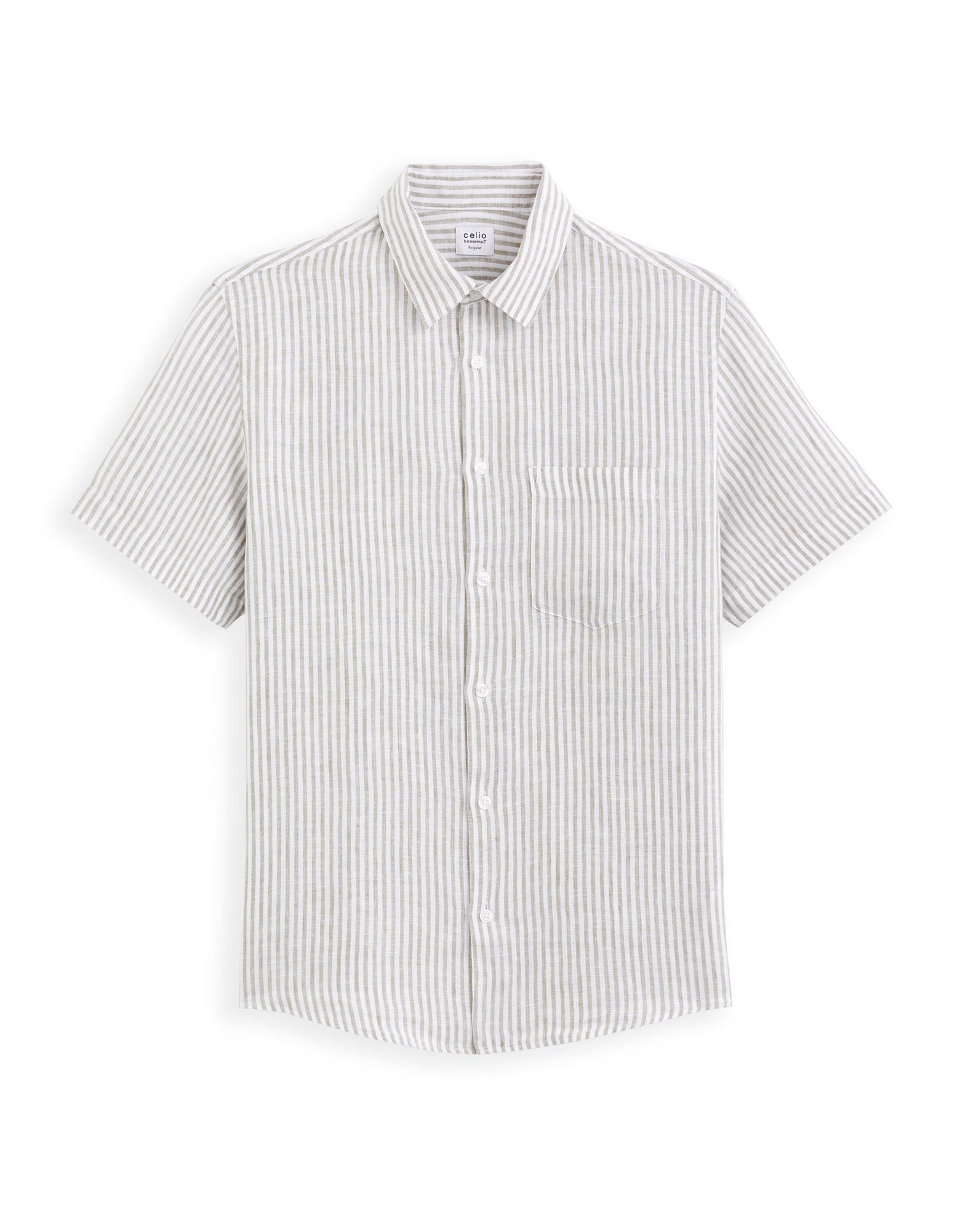 Regular 100% Linen Shirt - Sage_01