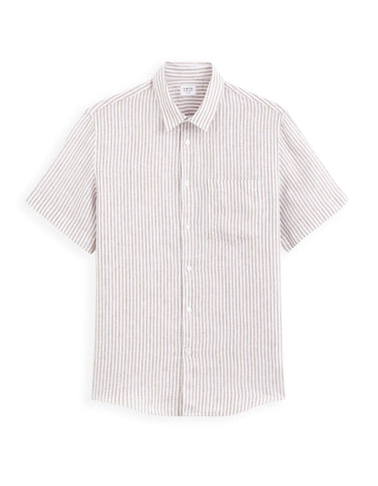 Regular Shirt 100% Linen - Taupe_01