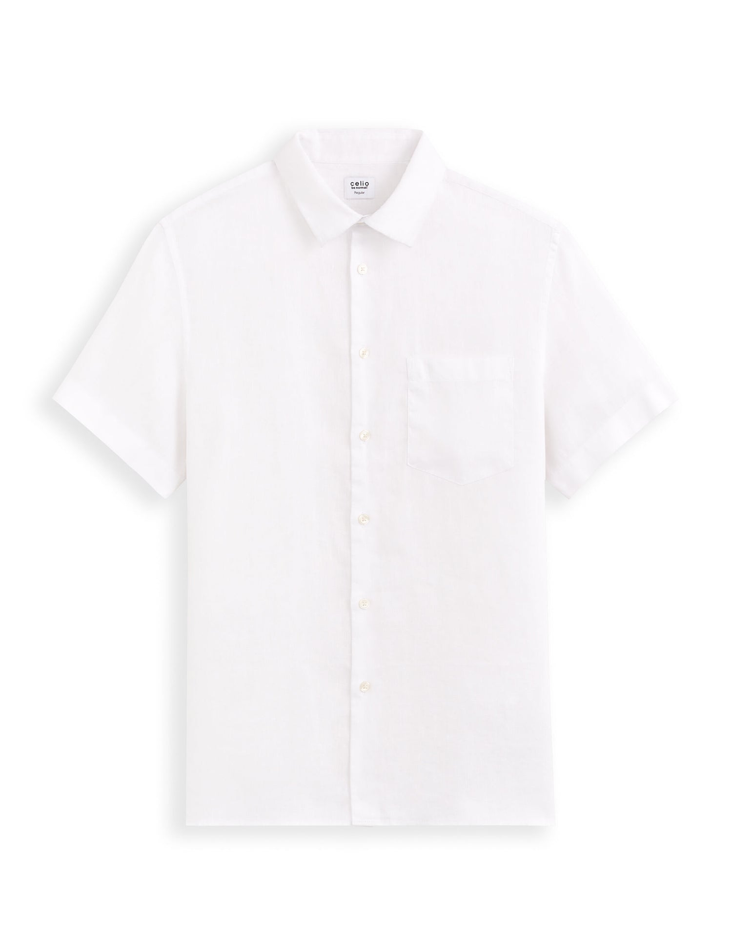 Regular 100% Linen Shirt - White_01