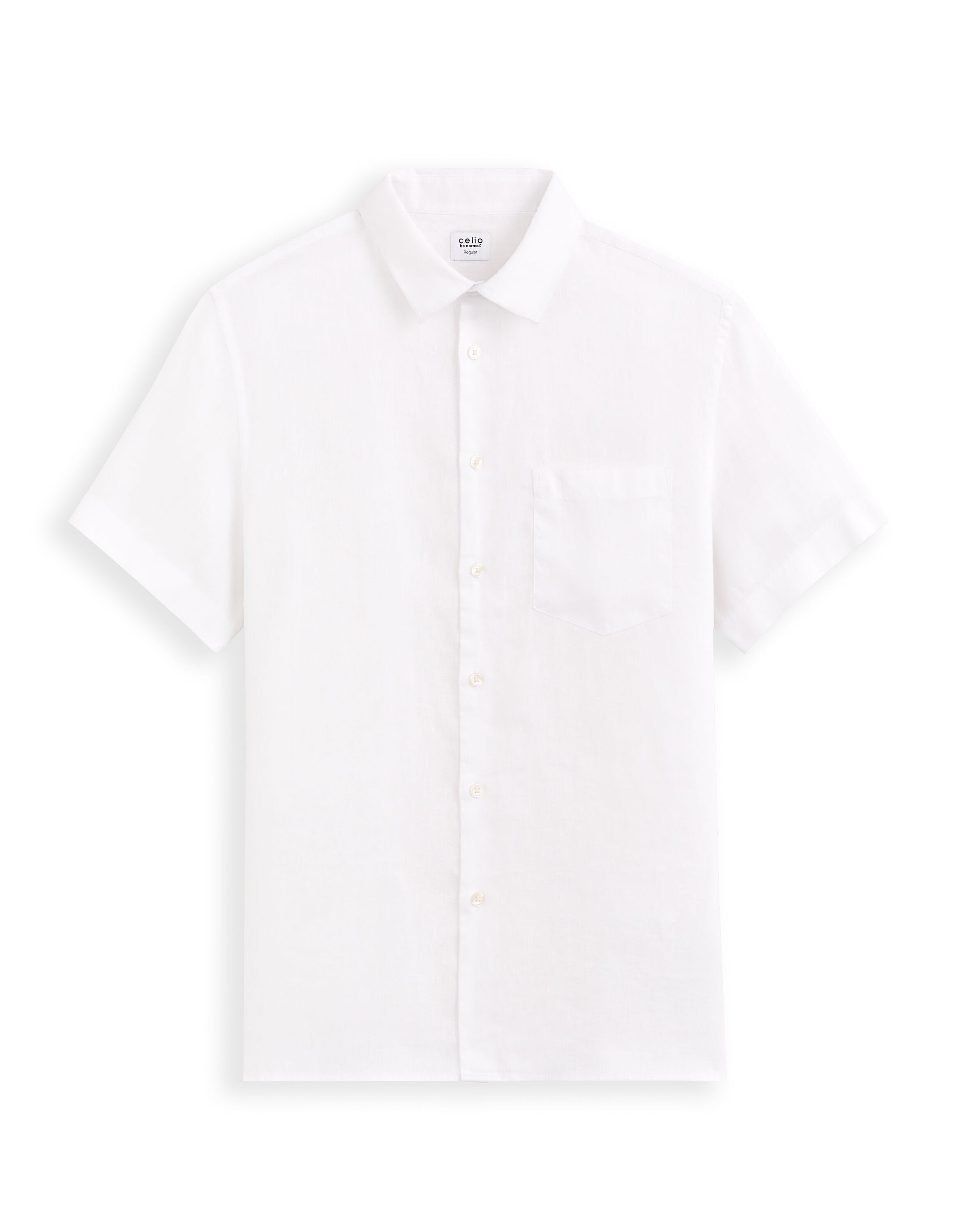 Regular 100% Linen Shirt - White_01