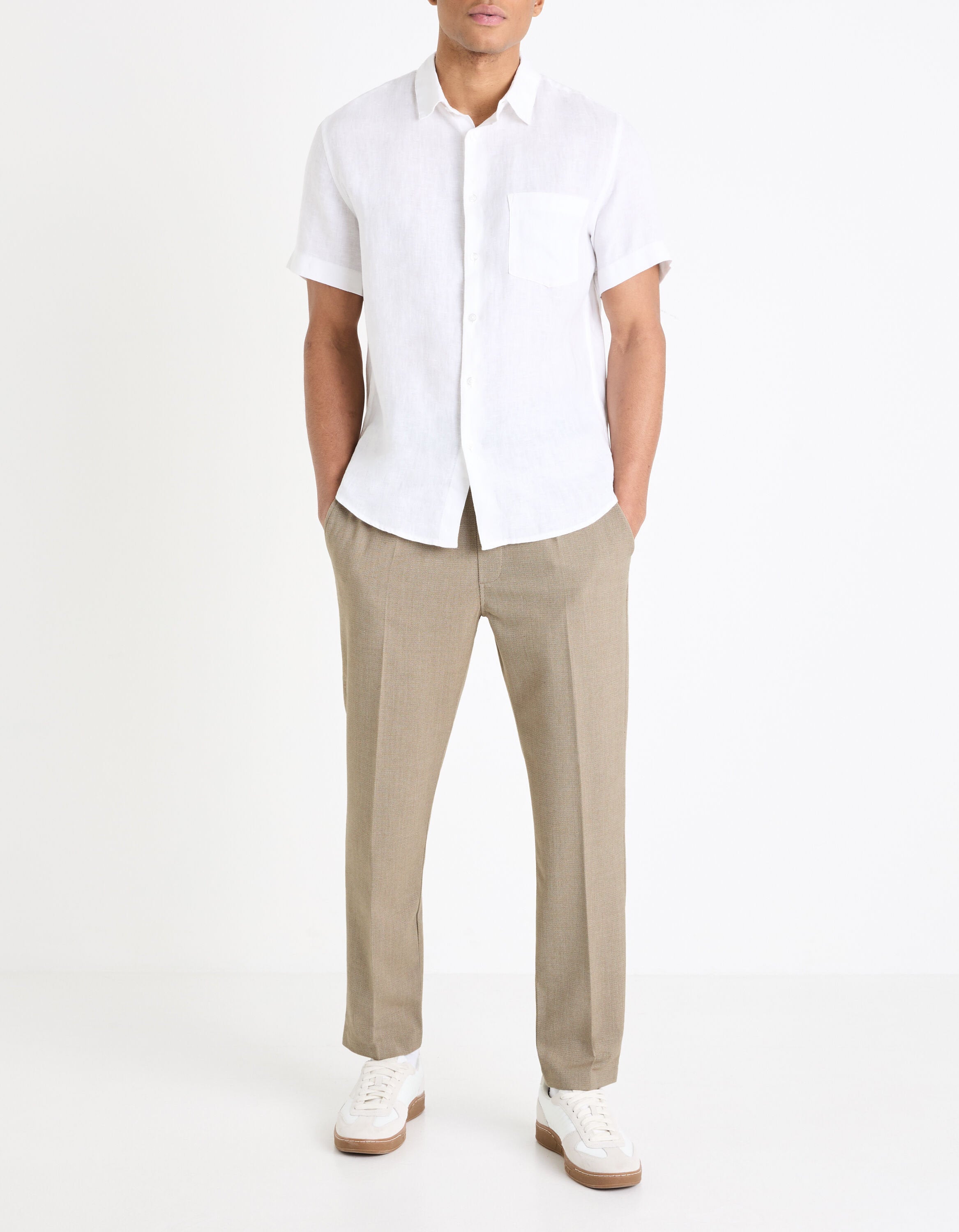 Regular 100% Linen Shirt - White_03