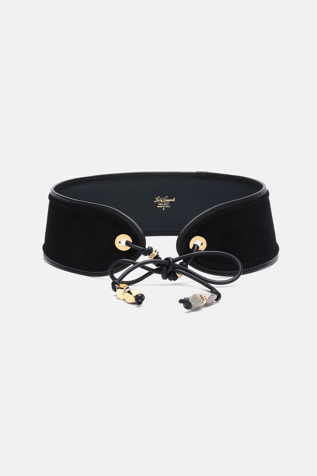 Luisa Spagnoli Nero/Oro/Venato Naturale Women Darsena - Leather Bustier Belt SKU: DARSENA_0101 0002 1115 Image 01