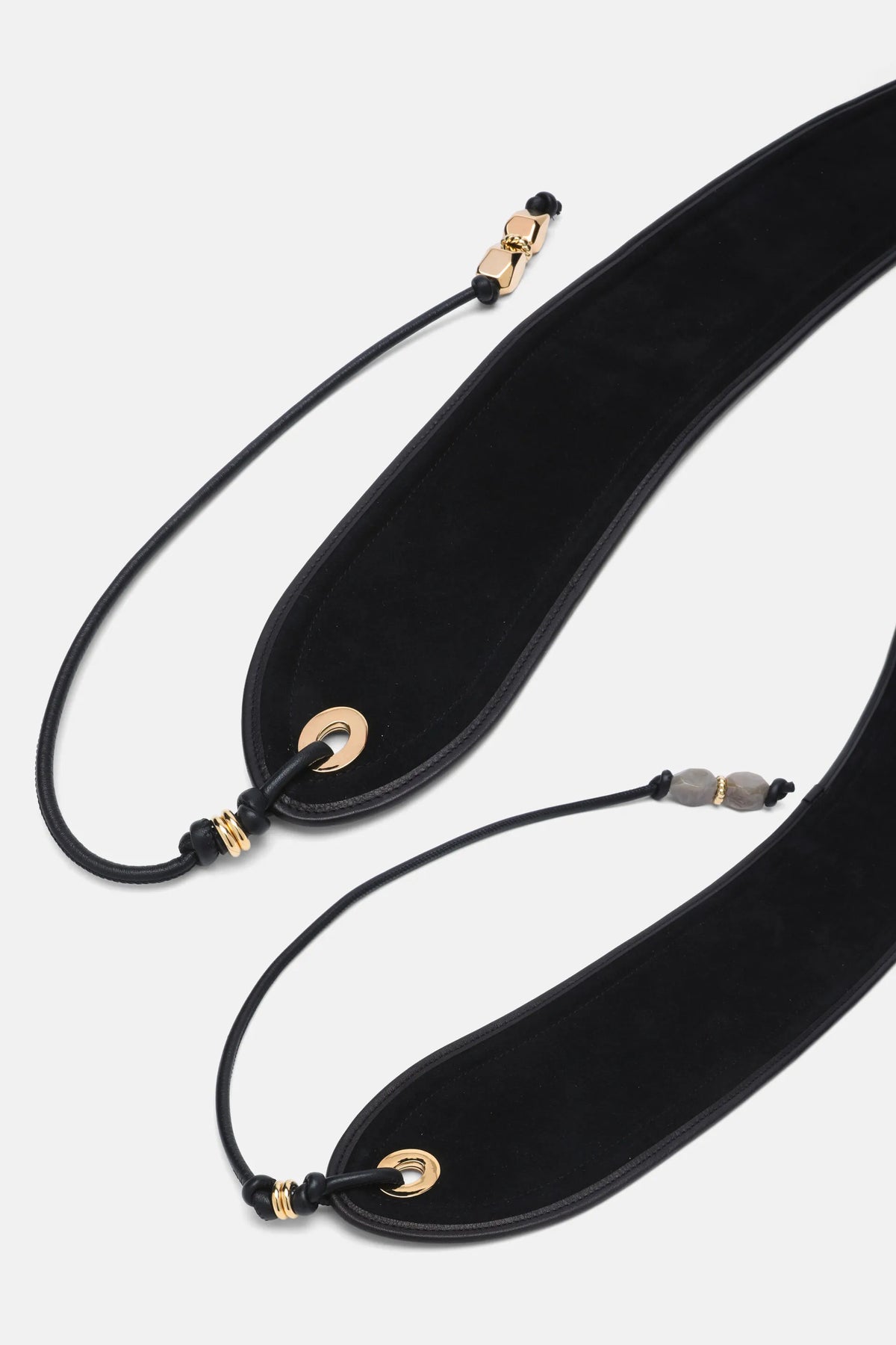 Luisa Spagnoli Nero/Oro/Venato Naturale Women Darsena - Leather Bustier Belt SKU: DARSENA_0101 0002 1115 Image 04