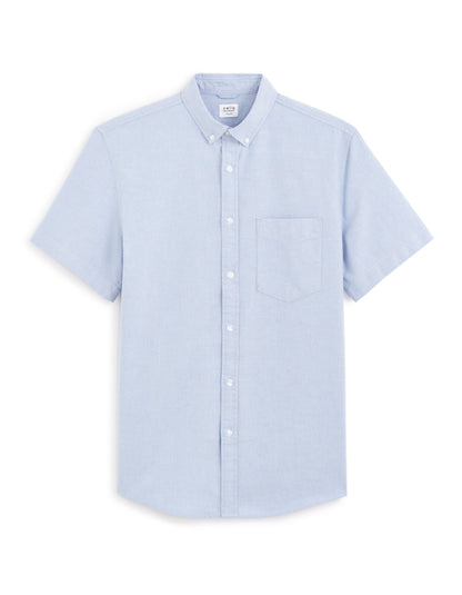 Celio_Beige Regular Oxford Cotton Shirt_DAXFORDMC_BLUE_04