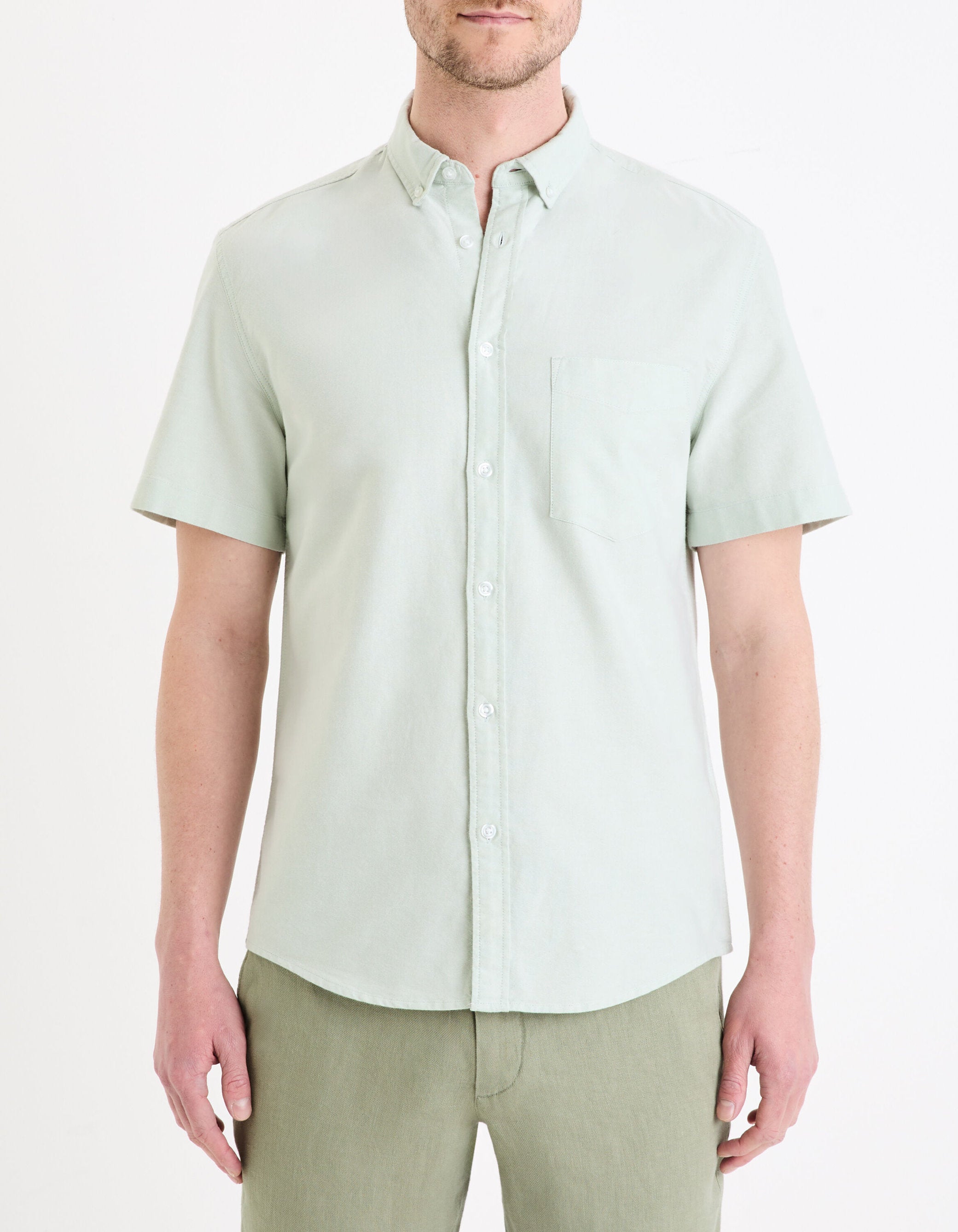 Regular Cotton Shirt - Light Green_02