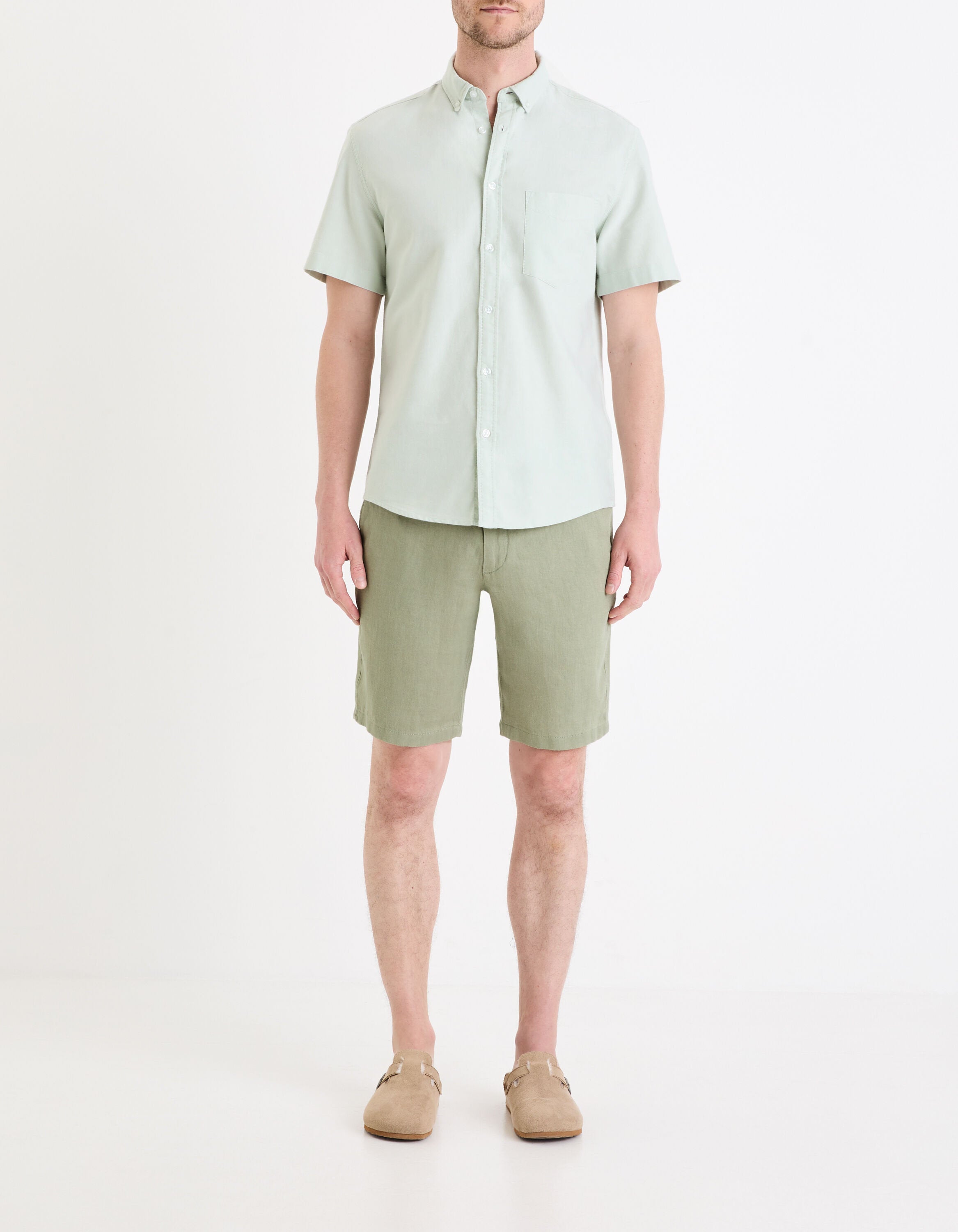 Regular Cotton Shirt - Light Green_03