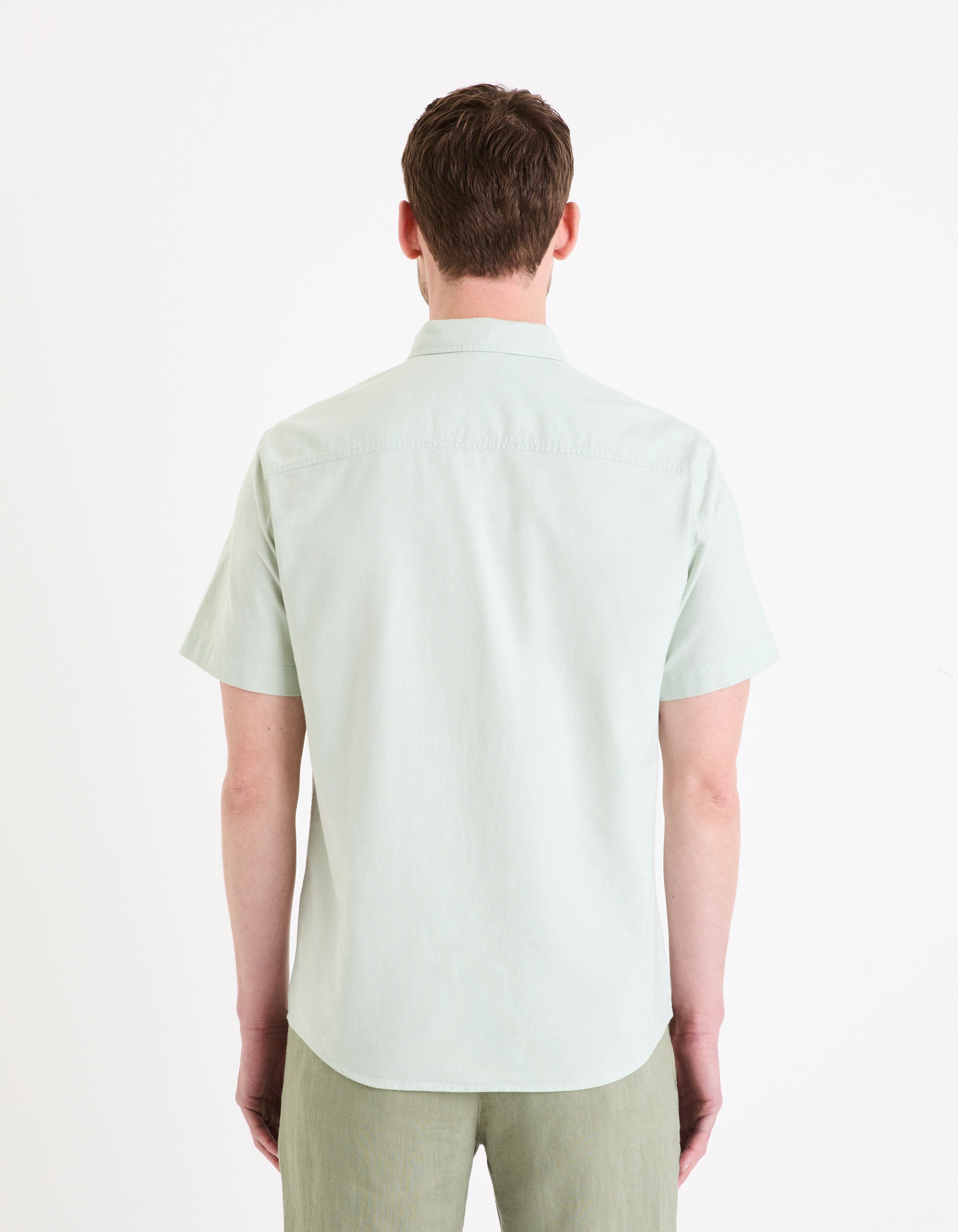 Regular Cotton Shirt - Light Green_04