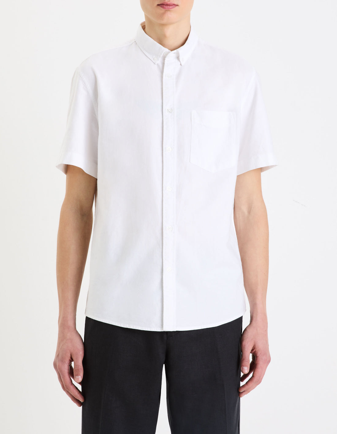 Celio_Beige Regular Oxford Cotton Shirt_DAXFORDMC_WHITE_01