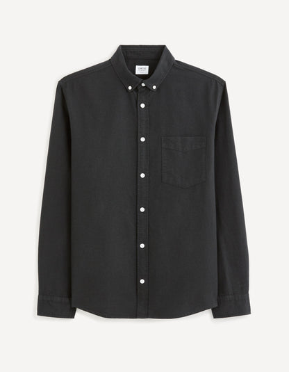 Regular Shirt 100% Cotton Oxford_DAXFORD_BLACK_02