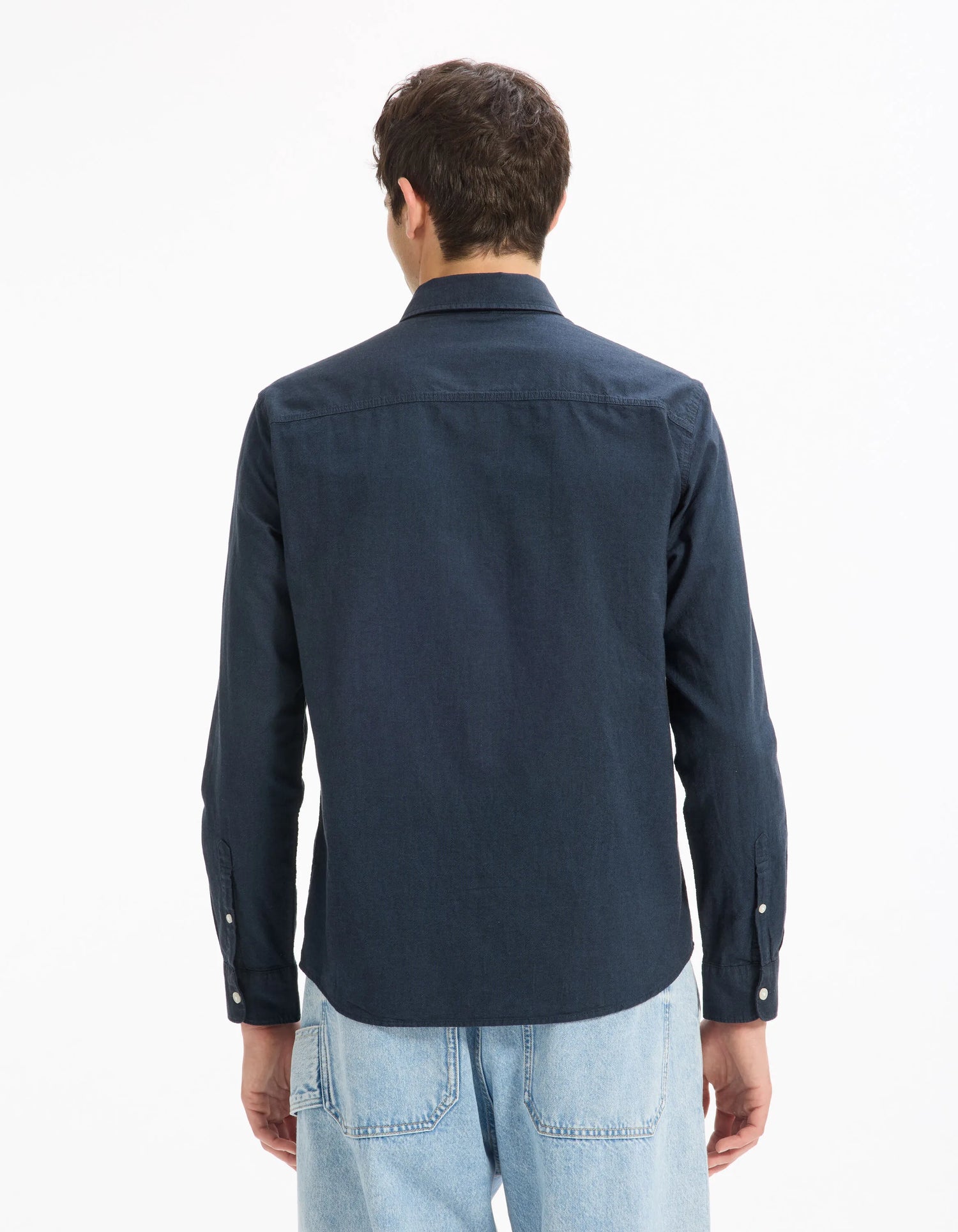 Celio_Dark Navy_Regular 100% Cotton Oxford Shirt_DAXFORD_DARK NAVY_03