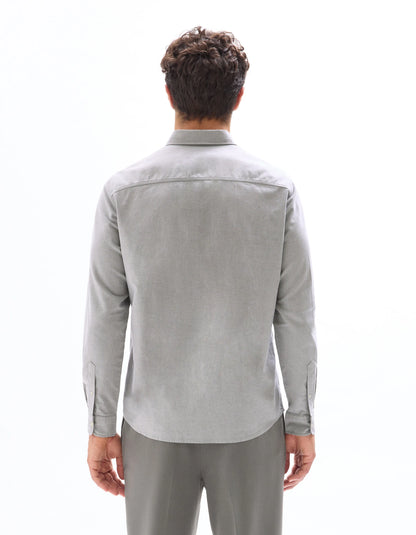 Celio_Gris Fonce_Regular Fit 100% Cotton Oxford Shirt_DAXFORD_GRIS FONCE_03
