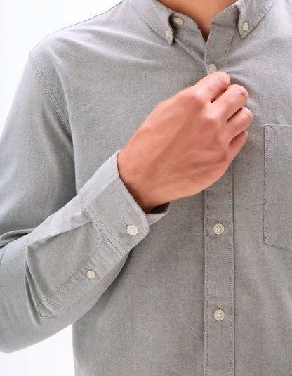 Celio_Gris Fonce_Regular Fit 100% Cotton Oxford Shirt_DAXFORD_GRIS FONCE_04