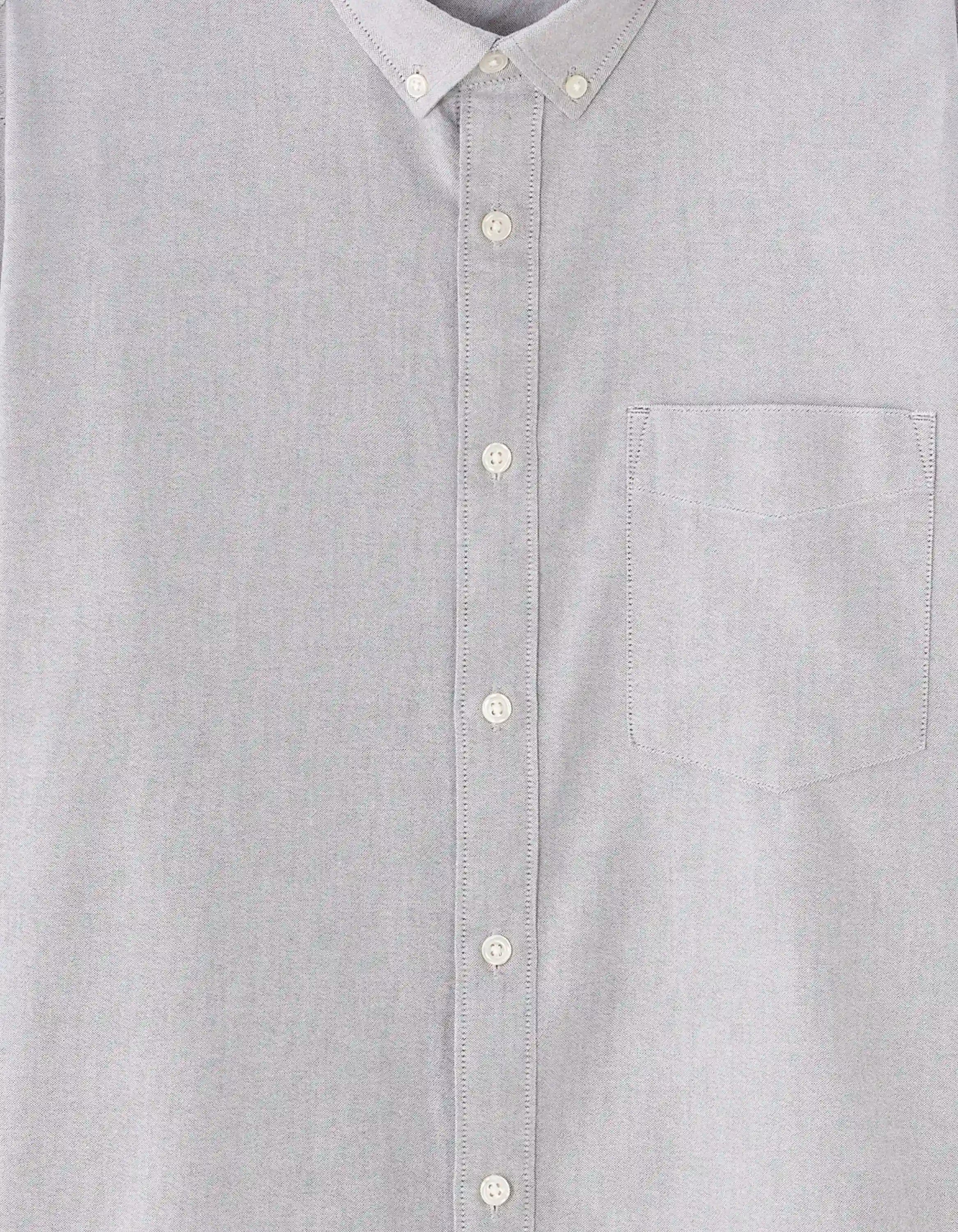 Celio_Gris Fonce_Regular Fit 100% Cotton Oxford Shirt_DAXFORD_GRIS FONCE_05
