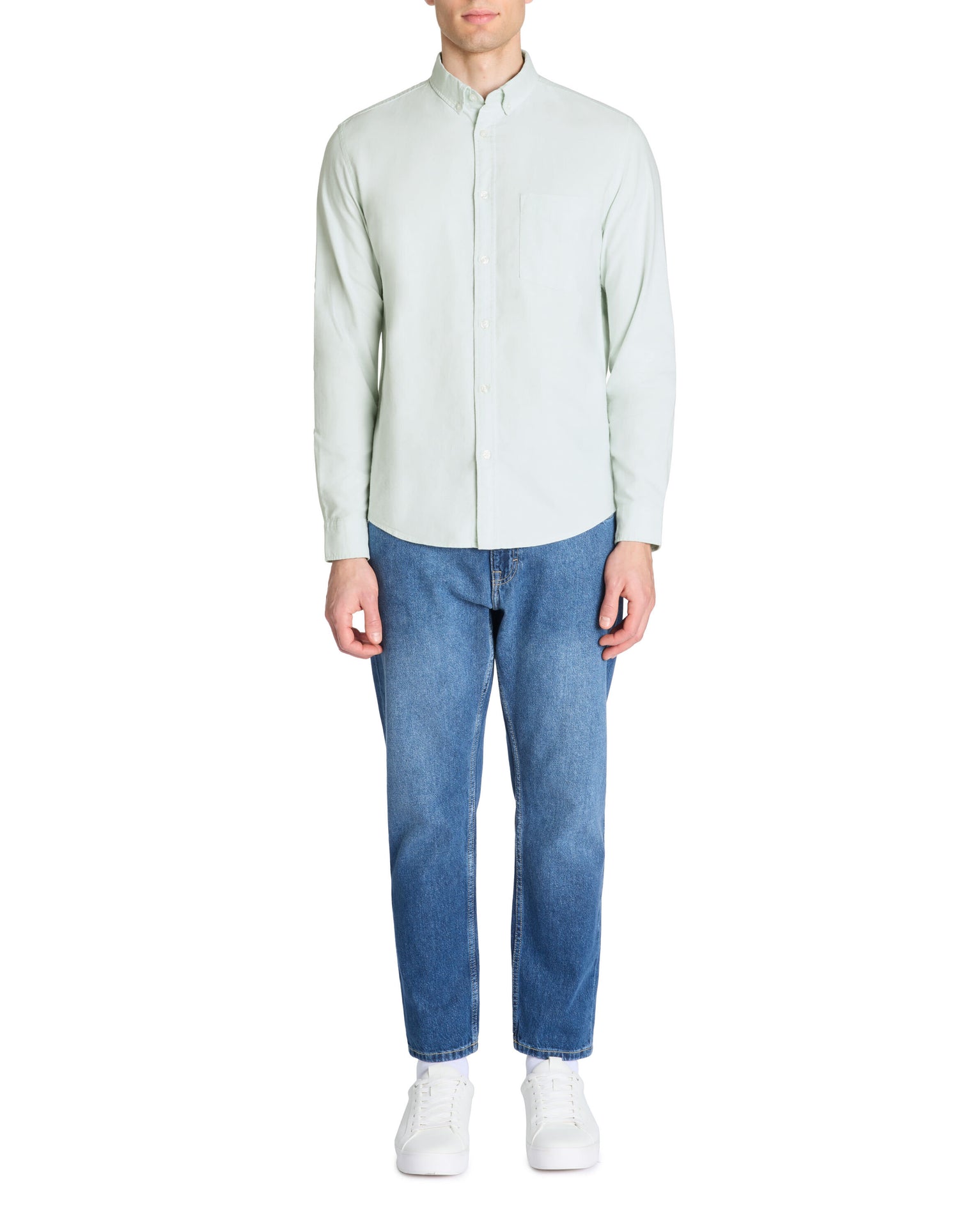 Celio_Menthe Chemise Regular 100% Coton Oxford_DAXFORD_MINT_02