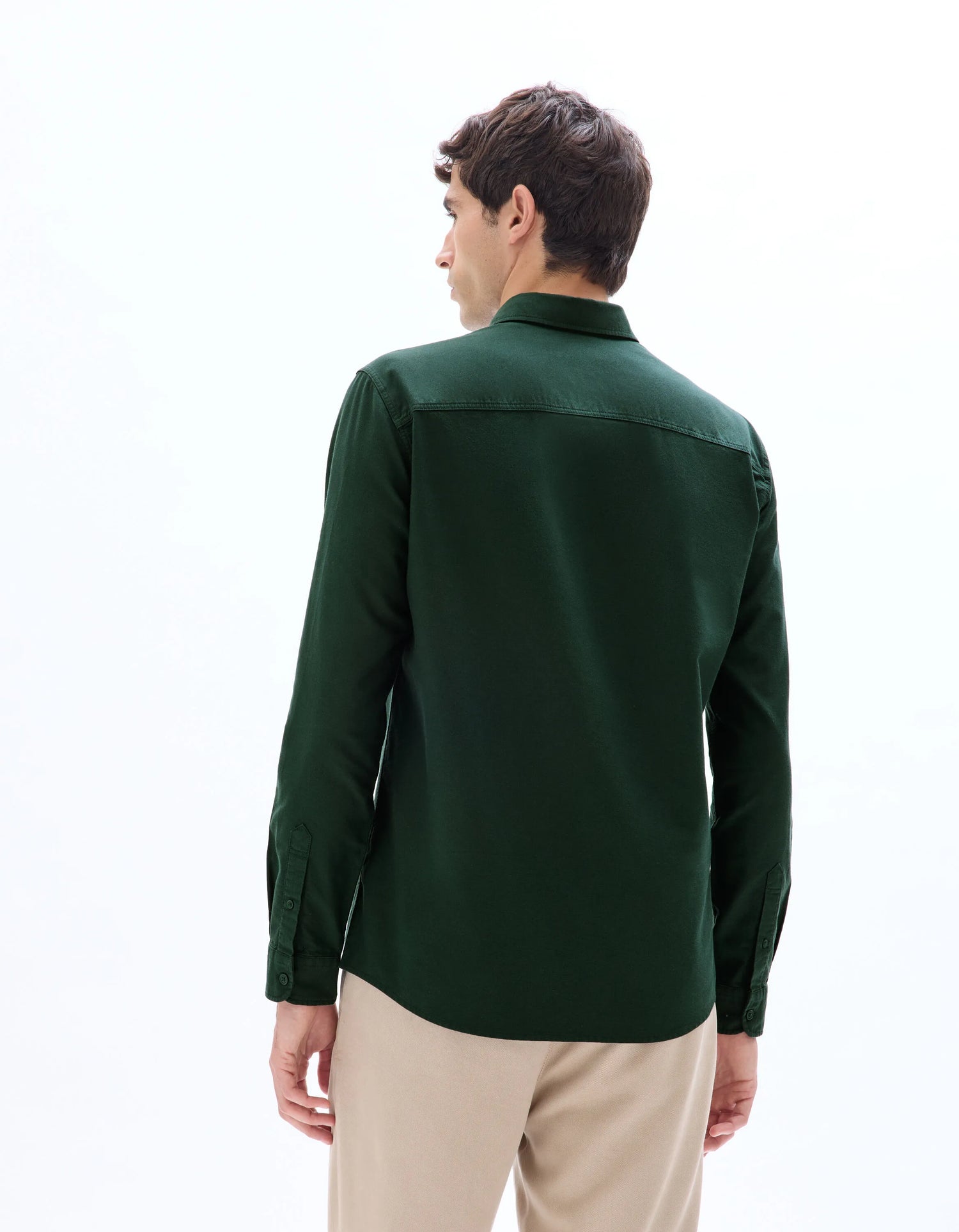 Celio_Vert Fonce_Regular Fit 100% Cotton Oxford Shirt_DAXFORD_VERT FONCE_03