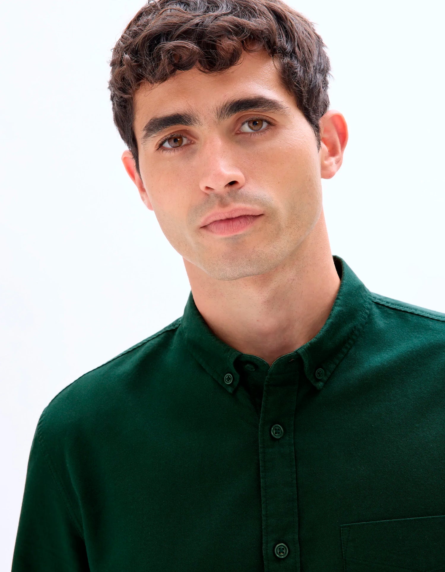 Celio_Vert Fonce_Regular Fit 100% Cotton Oxford Shirt_DAXFORD_VERT FONCE_04