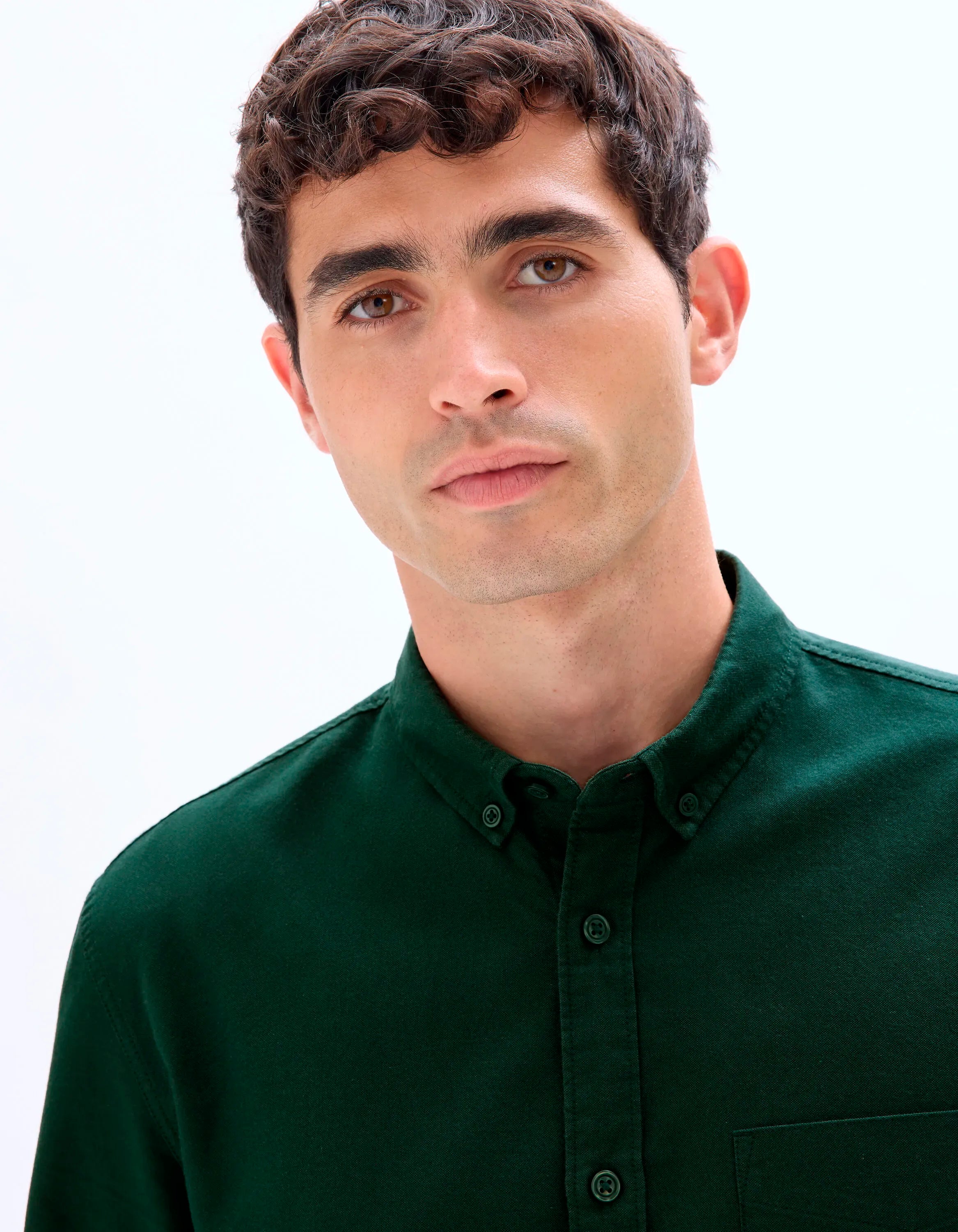 Celio_Vert Fonce_Regular Fit 100% Cotton Oxford Shirt_DAXFORD_VERT FONCE_04