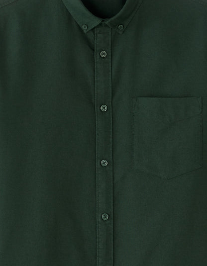 Celio_Vert Fonce_Regular Fit 100% Cotton Oxford Shirt_DAXFORD_VERT FONCE_05