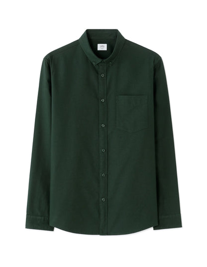 Celio_Vert Fonce_Regular Fit 100% Cotton Oxford Shirt_DAXFORD_VERT FONCE_06