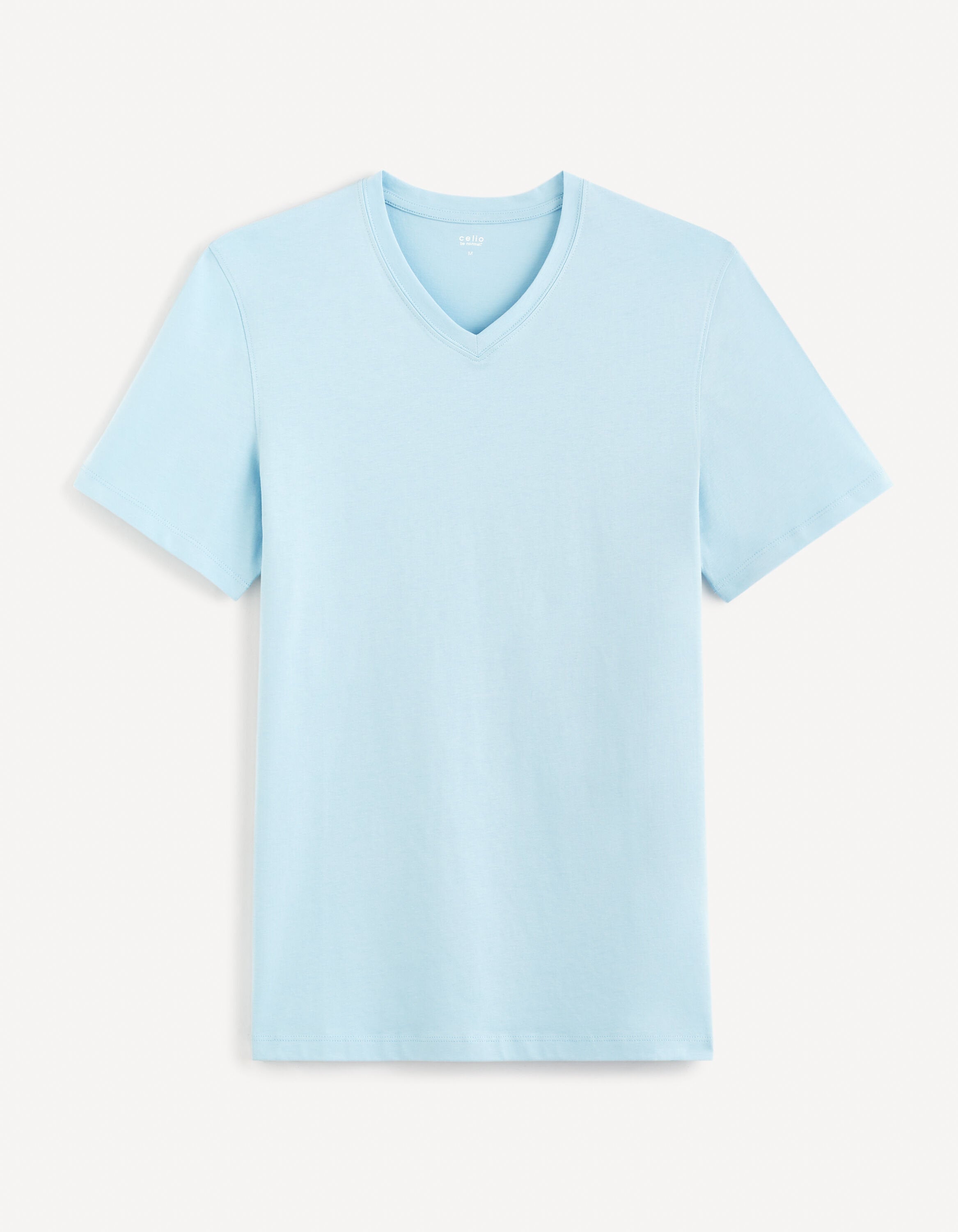 V-Neck T-Shirt 100% Cotton_DEBASEV_AIR BLUE_02