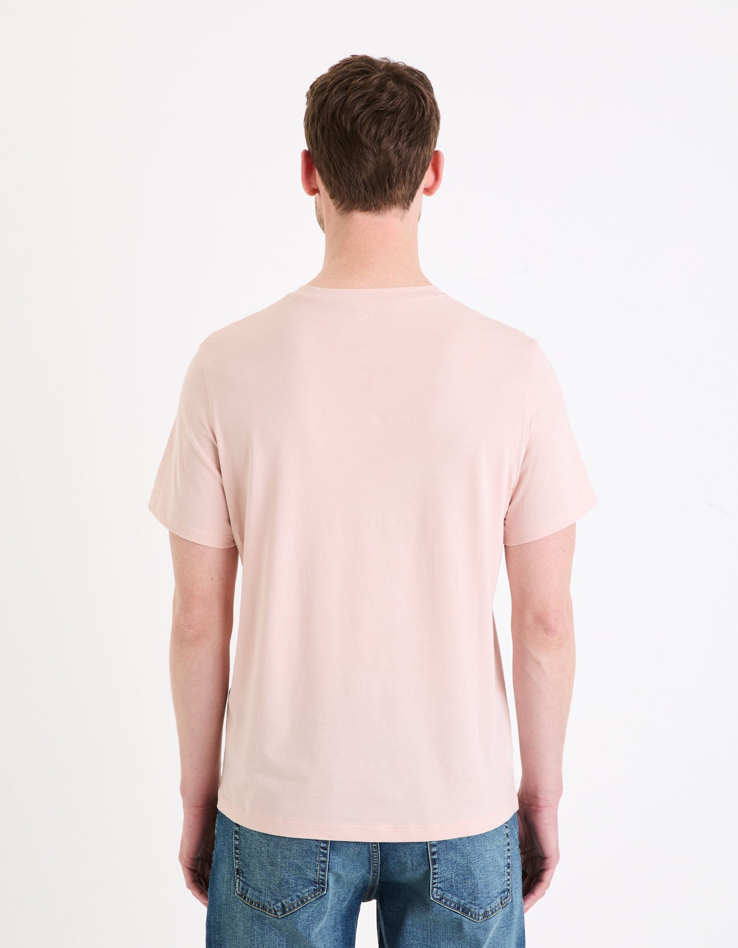 V-Neck T-Shirt 100% Cotton_DEBASEV_BOIS DE ROSE_04