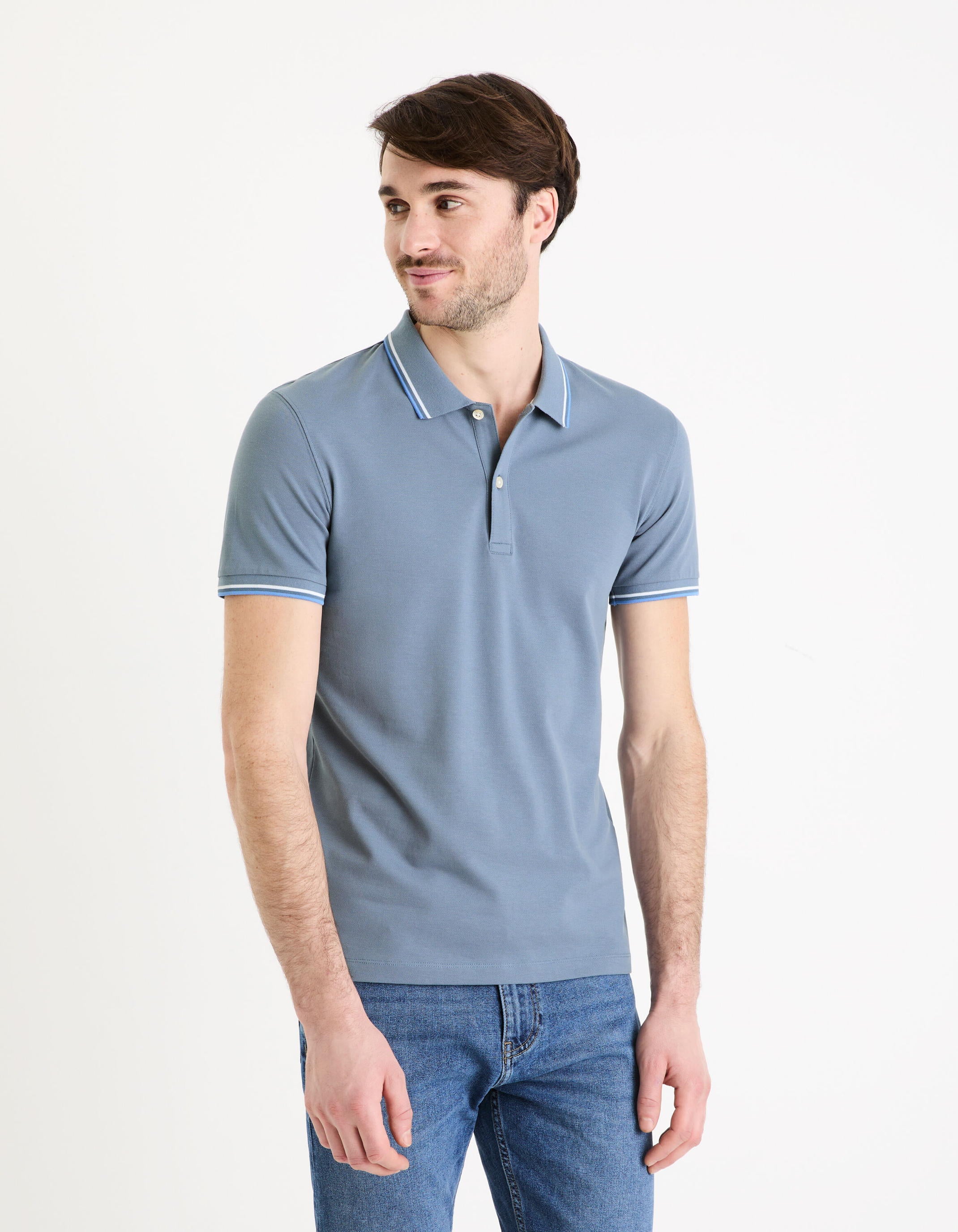 Slim Pique Polo Shirt_DECOLRAYEB_BLUE STONE_03
