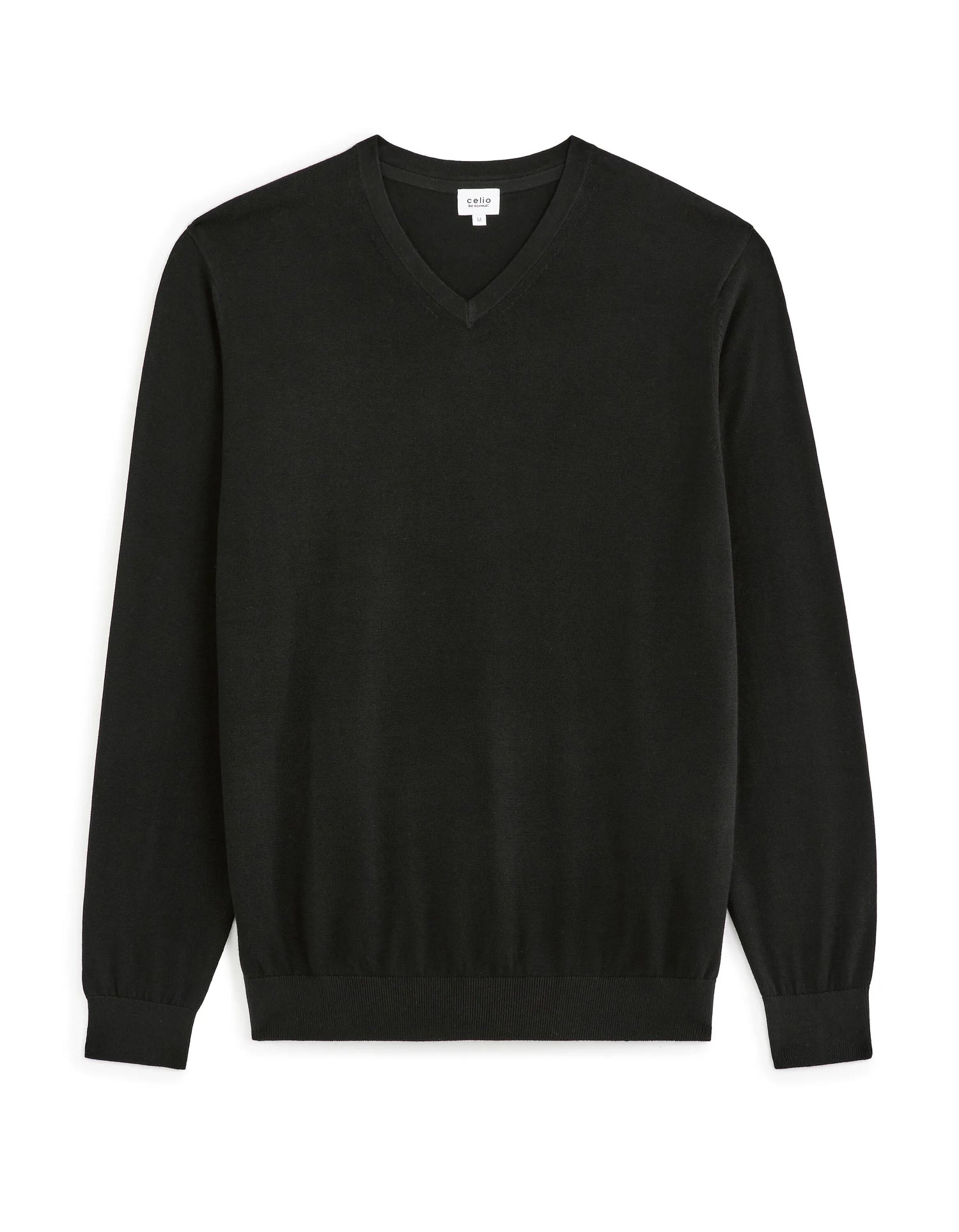 Celio_Black_100% Cotton V-Neck Sweater_DECOTONV_BLACK_04