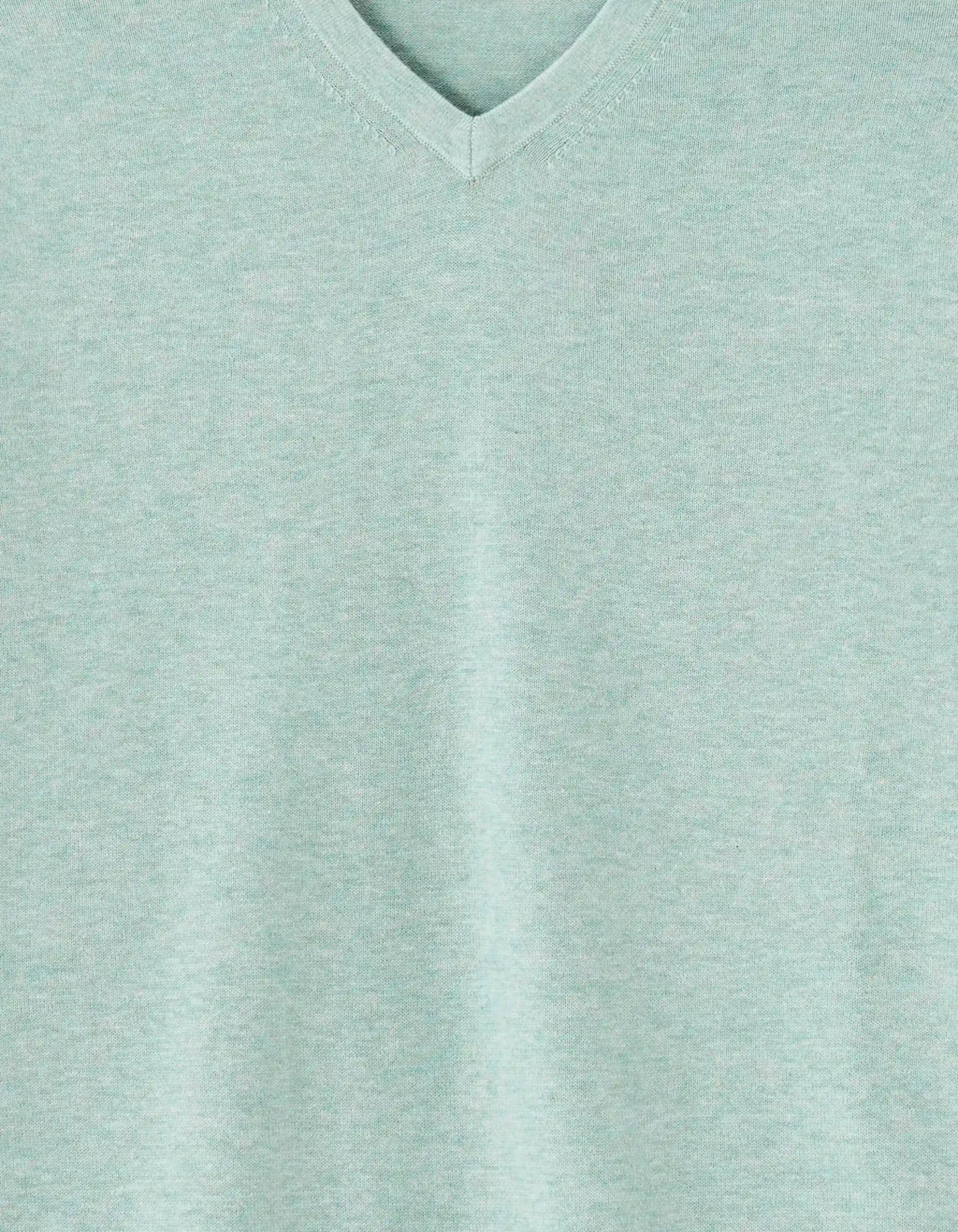 Celio_Celadon Mel_100% Cotton V-Neck Sweater_DECOTONV_CELADON MEL_05