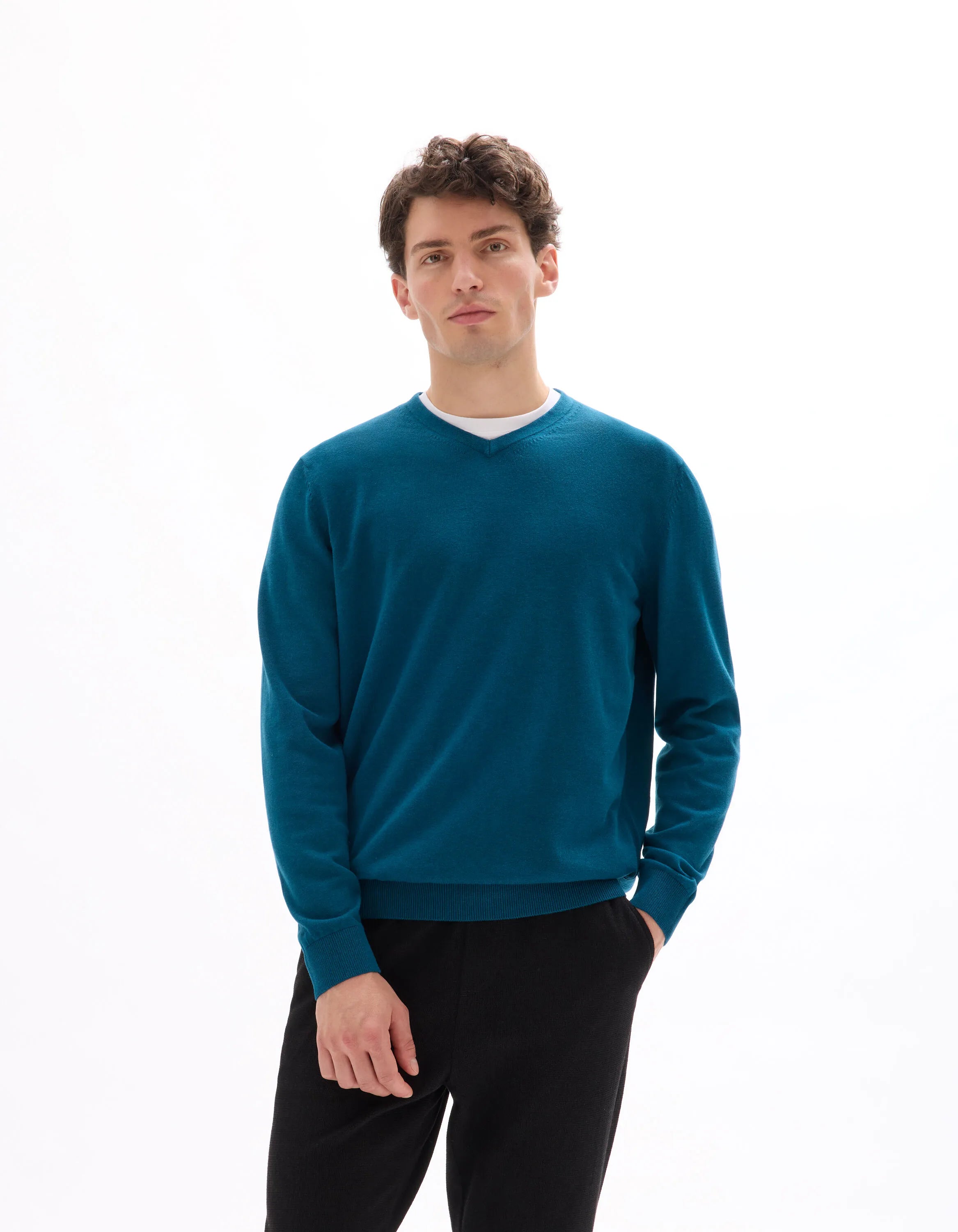Celio_Poseidon_100% Cotton V-Neck Sweater_DECOTONV_POSEIDON_01