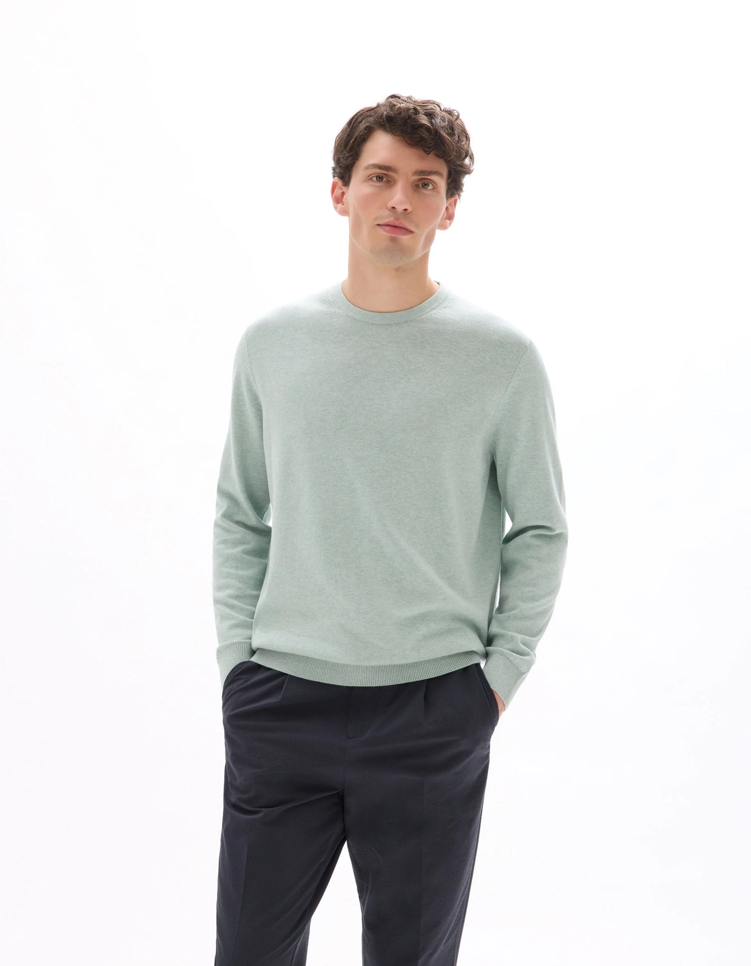 Celio_Celadon Mel_Round Neck Sweater 100% Cotton_DECOTON_CELADON MEL_01
