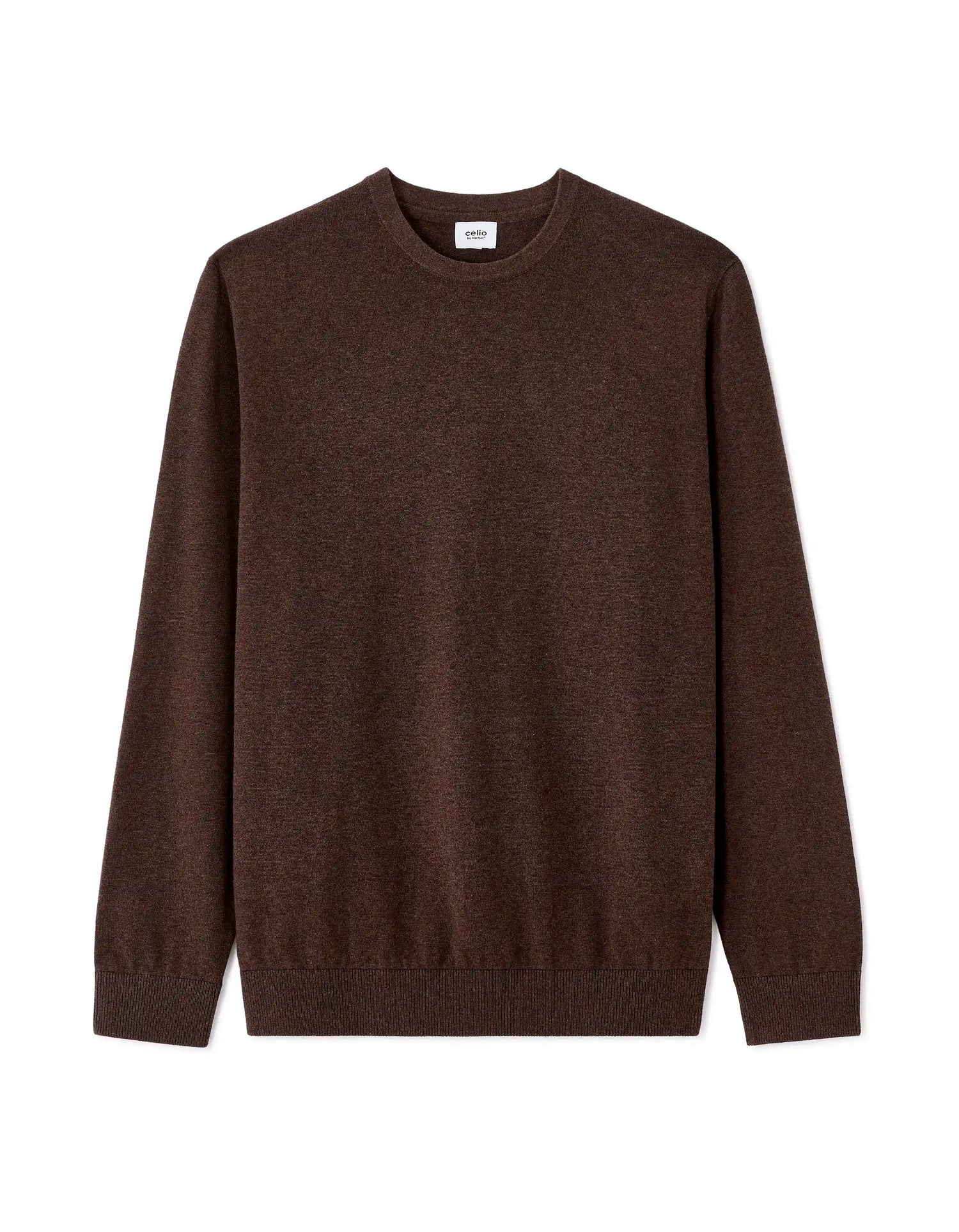 Celio_Dark Brown_100% Cotton Crew Neck Sweater_DECOTON_DARK BROWN_07