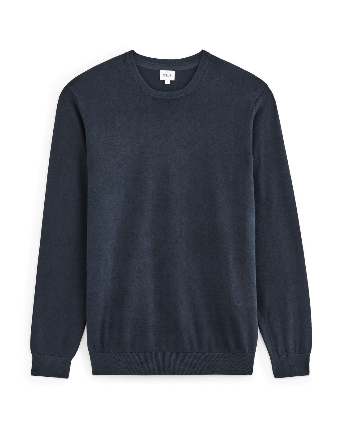 Cotton Crew Neck Sweater - Navy_01