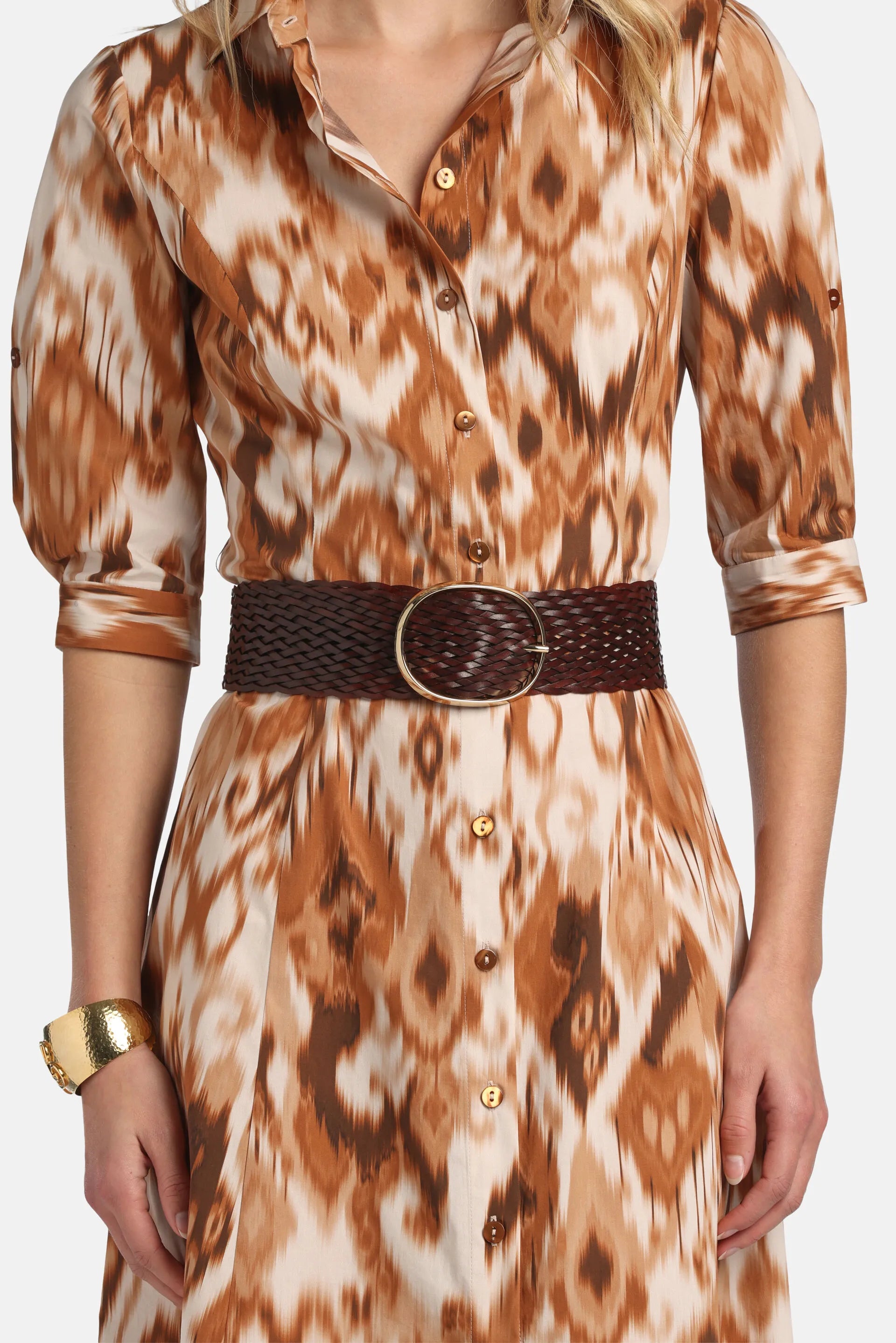 Luisa Spagnoli Testa Moro(Cognac)/Oro Women Despota - Leather Belt SKU: DESPOTA A_0934 0002 Image 02