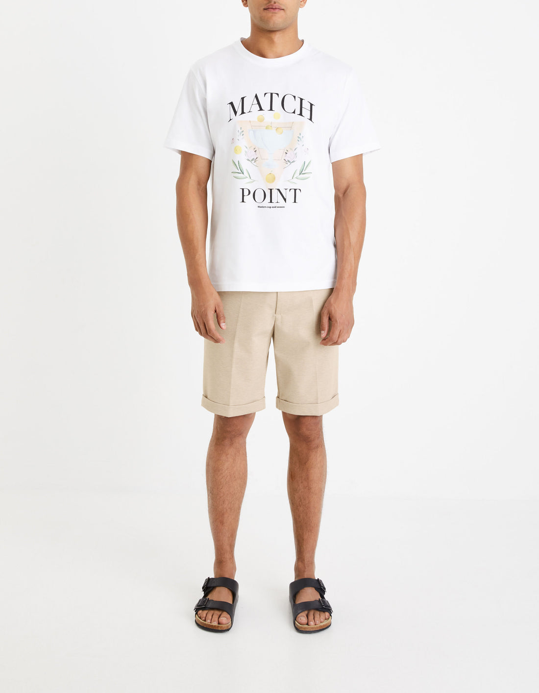 Celio_Light Beige 24H Knit Bermuda Shorts_DOEVANBM_BEIGE CLAIR_01