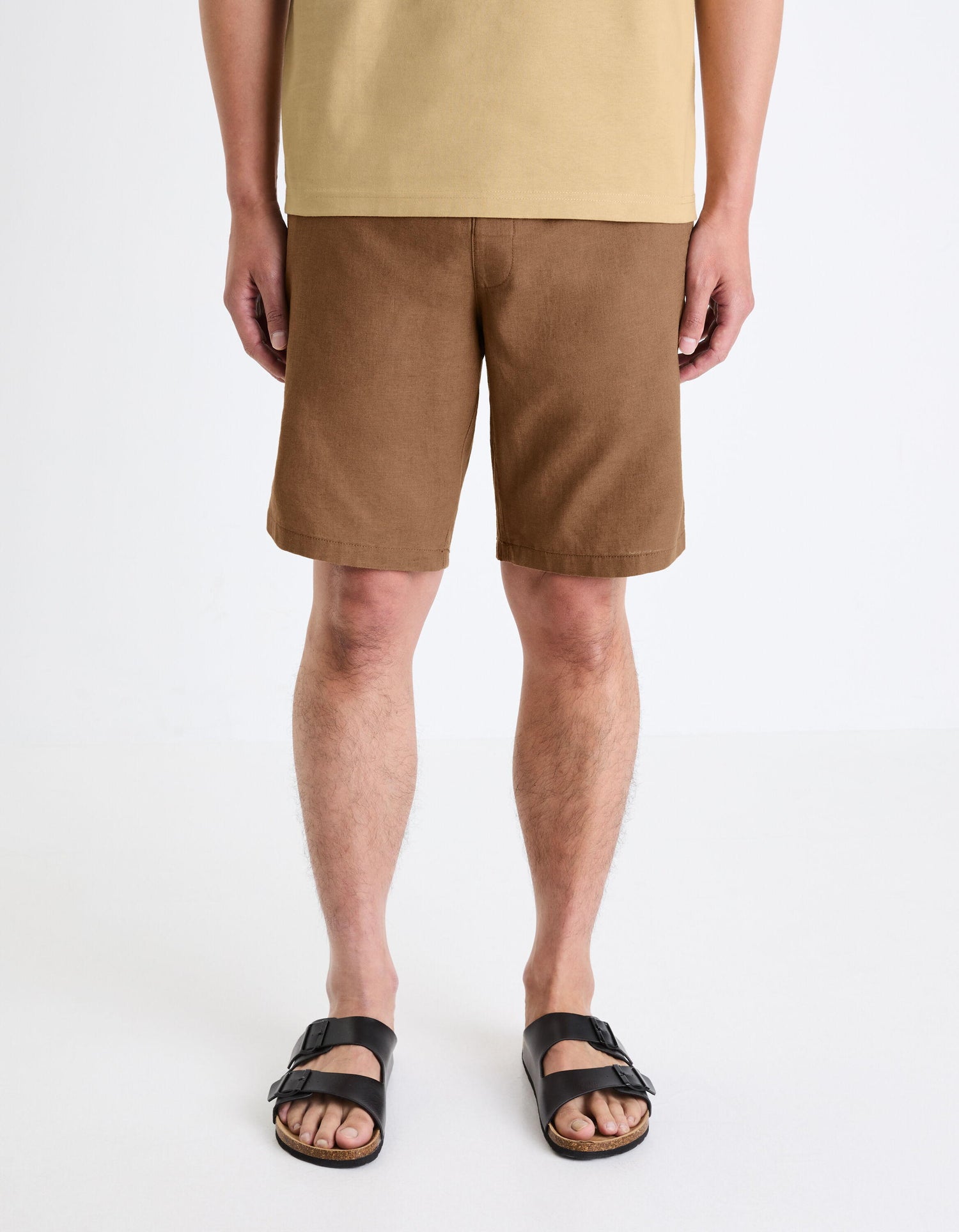 Linen Blend Shorts_DOLINCOBM_CHOCOLAT_02