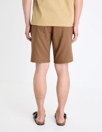 Linen Blend Shorts_DOLINCOBM_CHOCOLAT_03