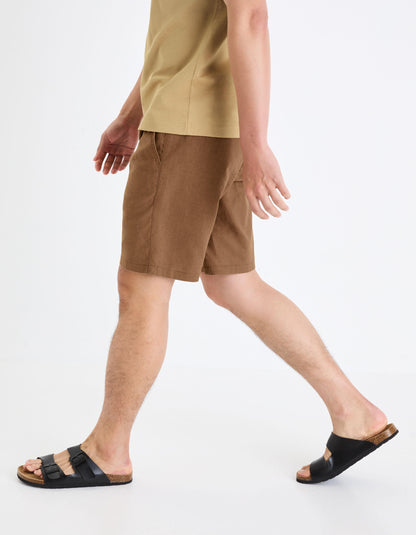 Linen Blend Shorts_DOLINCOBM_CHOCOLAT_04